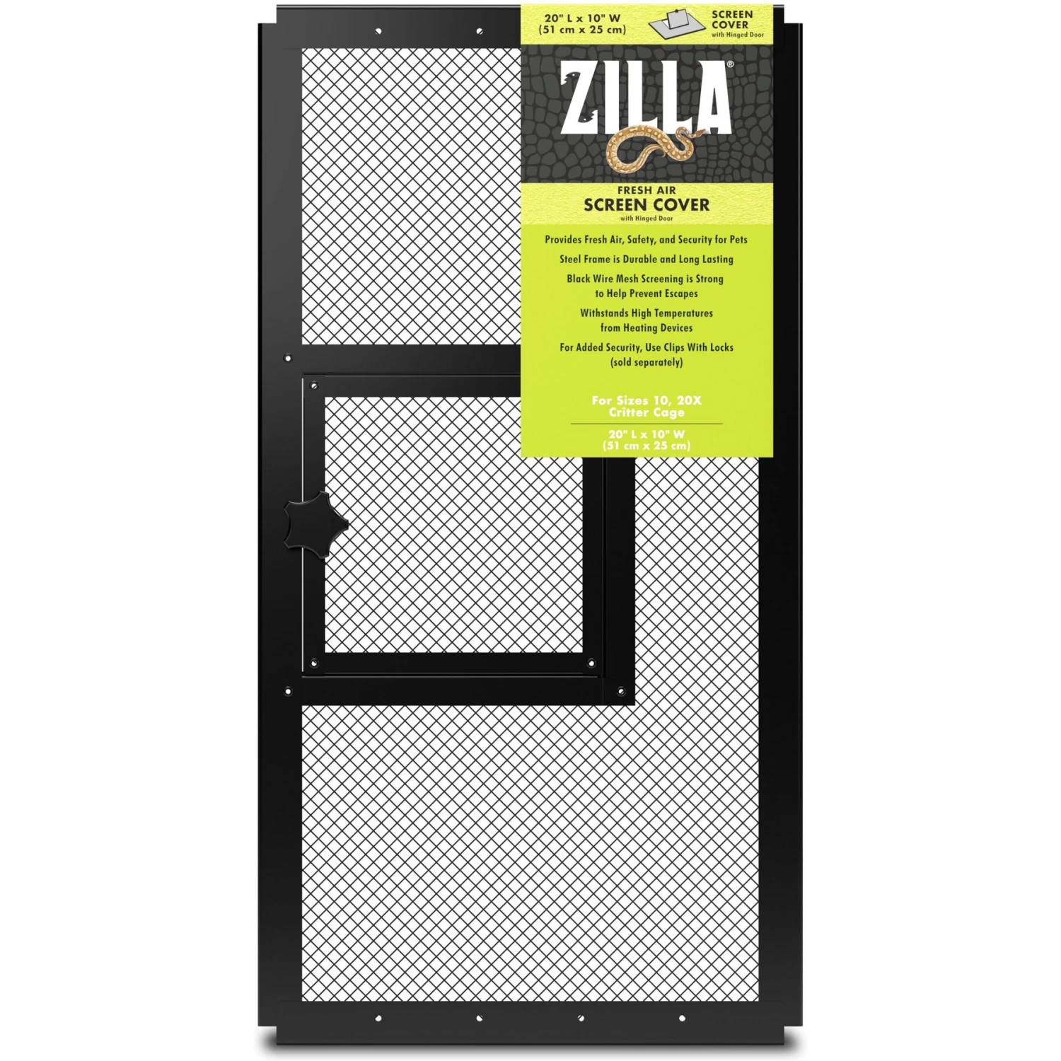Zilla Fresh Air Screen Cover With Hinged Door For Terrariums, 20-in - Image 4