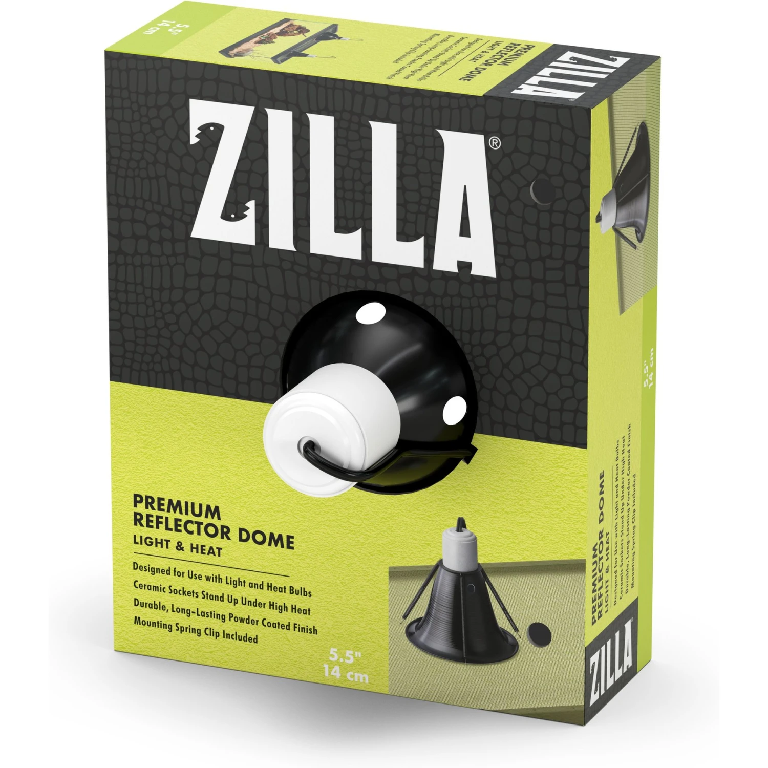 Zilla Premium Reflector Light & Heat Black Ceramic Dome Lighting Fixture