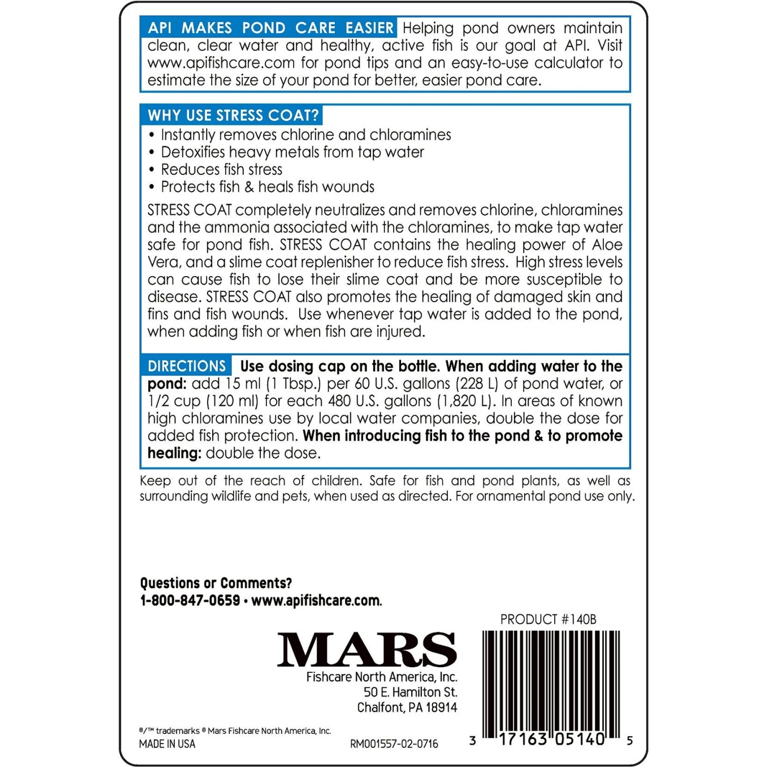 API Pond Stress Coat Water Conditioner - Image 2