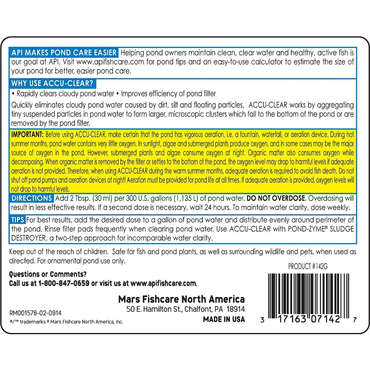 API Pond Accu-Clear Clarifier - Image 2