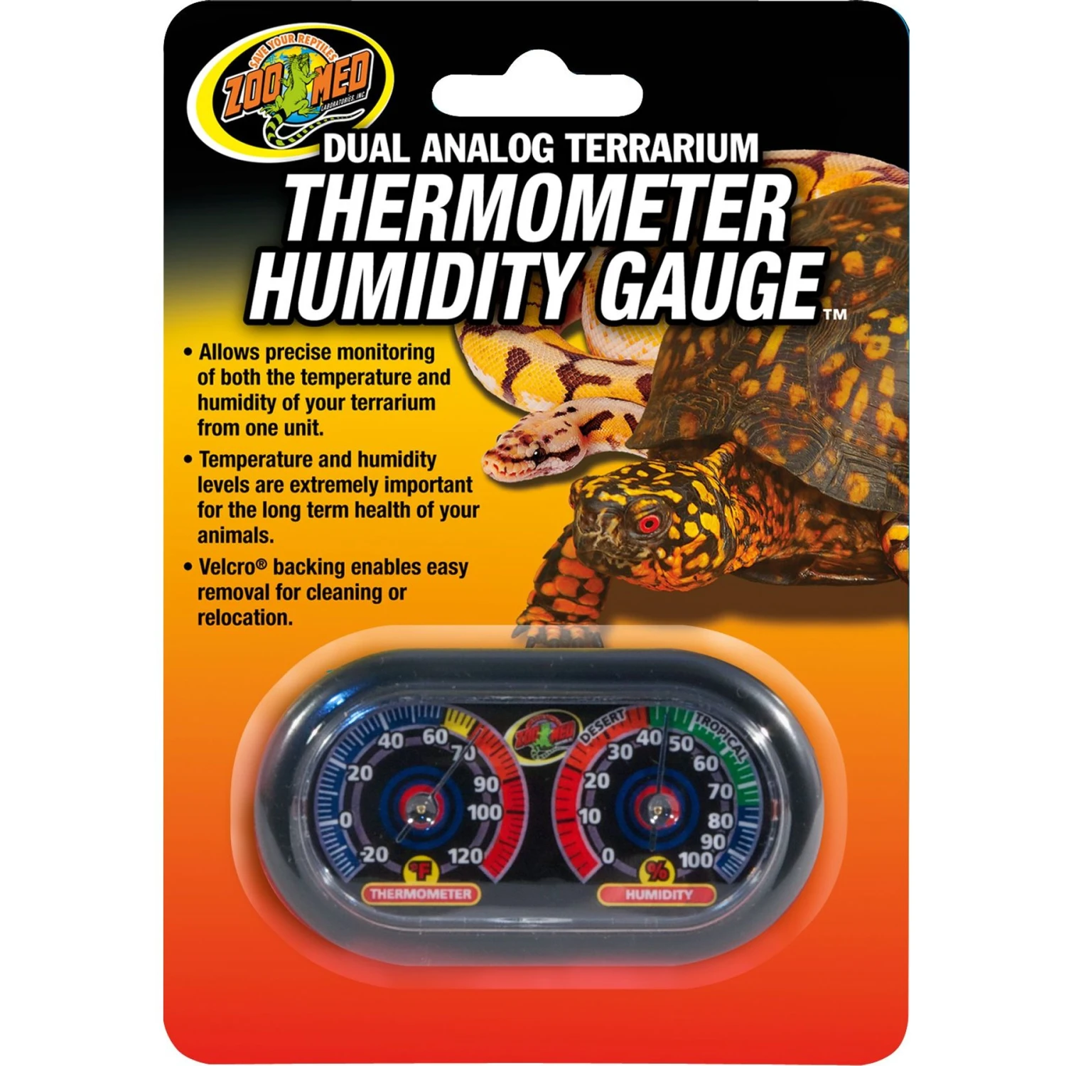 Zoo Med Dual Analog Thermometer & Humidity Gauge