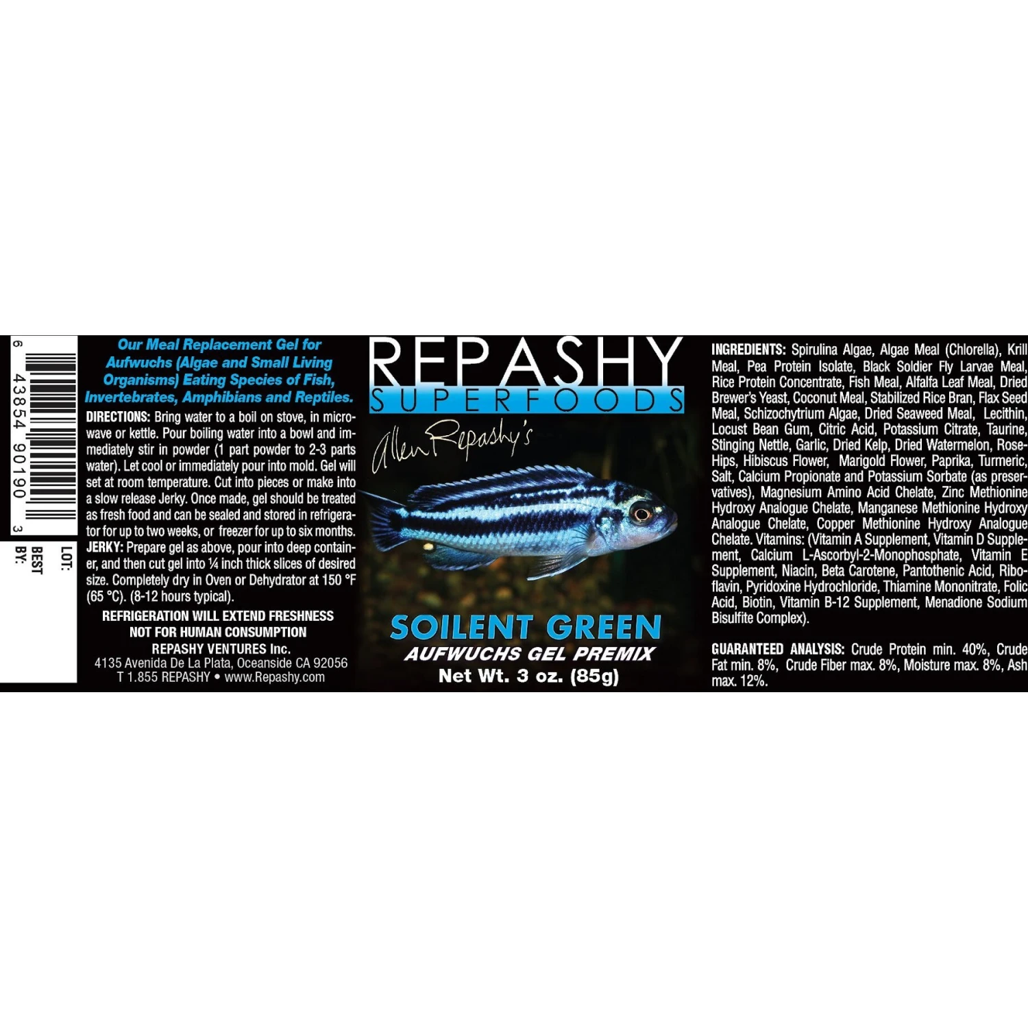 Repashy Superfoods Soilent Green Gel Premix Fish, Amphibian & Reptile Food, 3-oz Bottle - Image 2