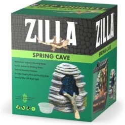 Zilla Spring Cave Decor With Blue LED Rain Chamber