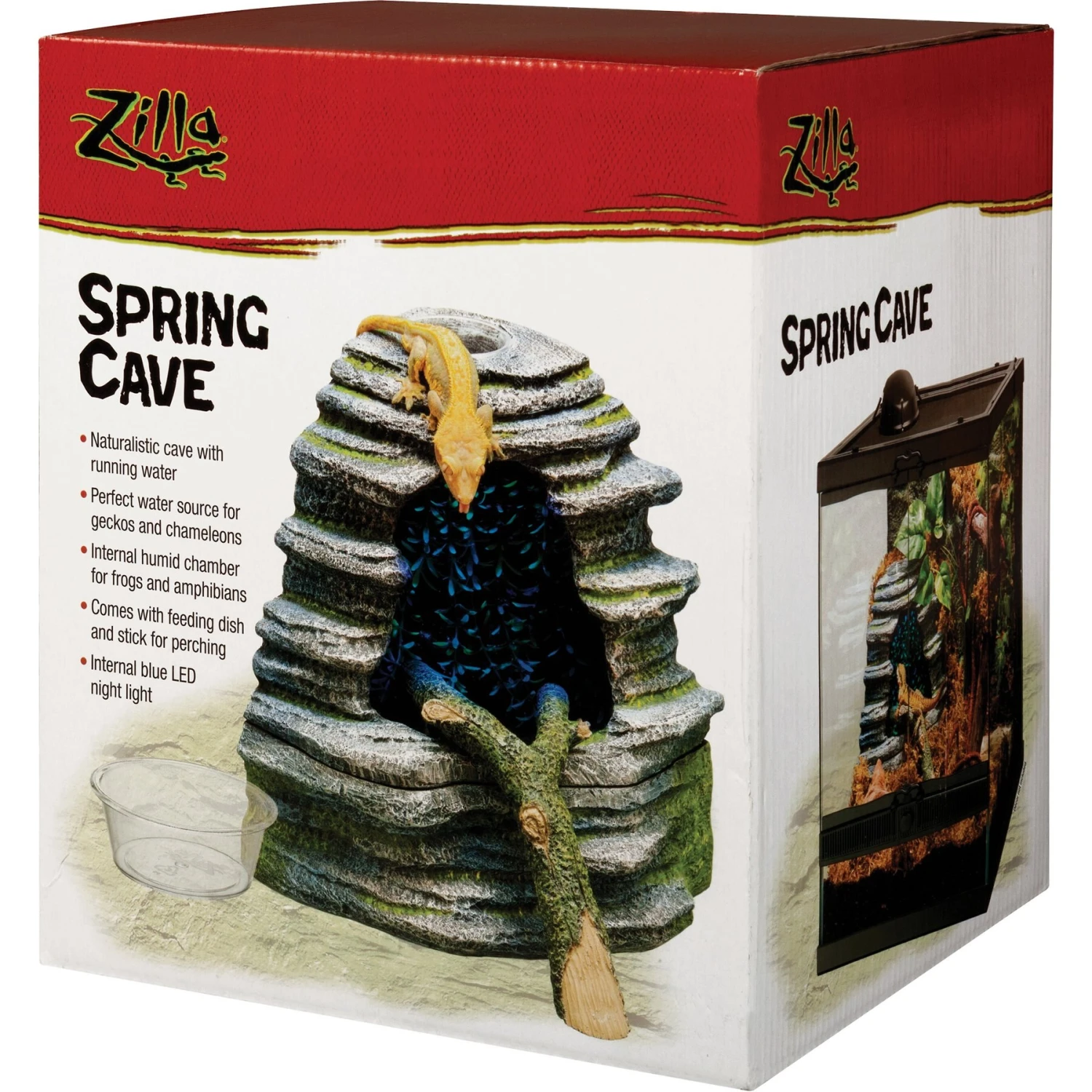 Zilla Spring Cave Decor With Blue LED Rain Chamber - Image 2