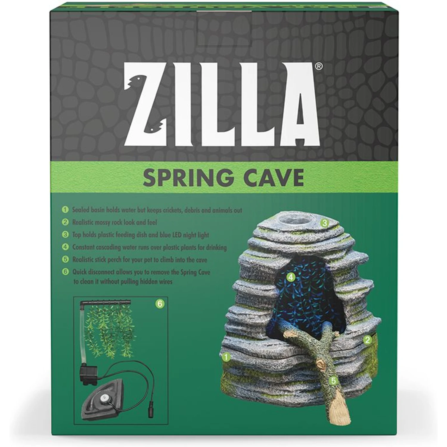 Zilla Spring Cave Decor With Blue LED Rain Chamber - Image 5