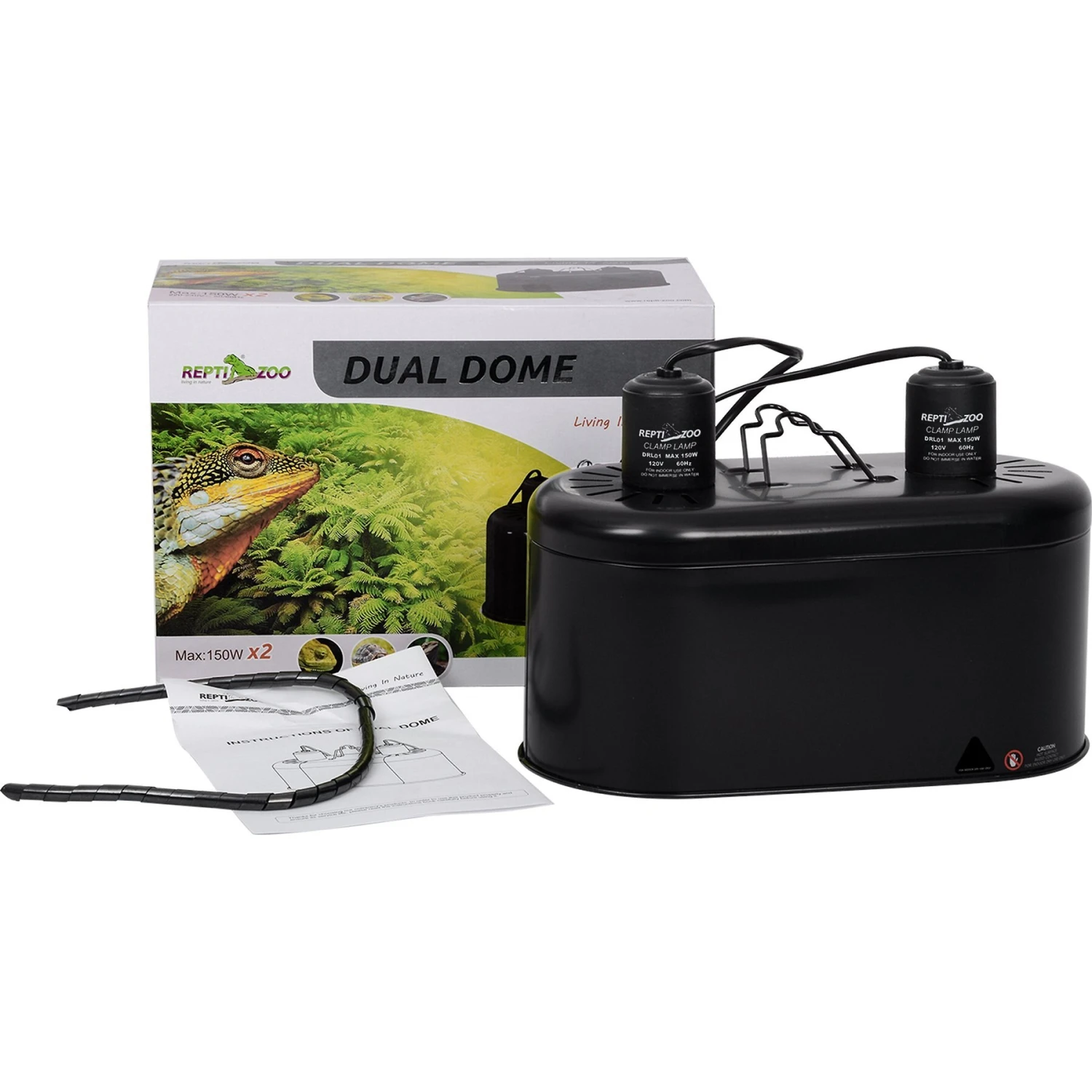 REPTI ZOO Dual Dome Reptile Heat Lighting Kit - Image 2