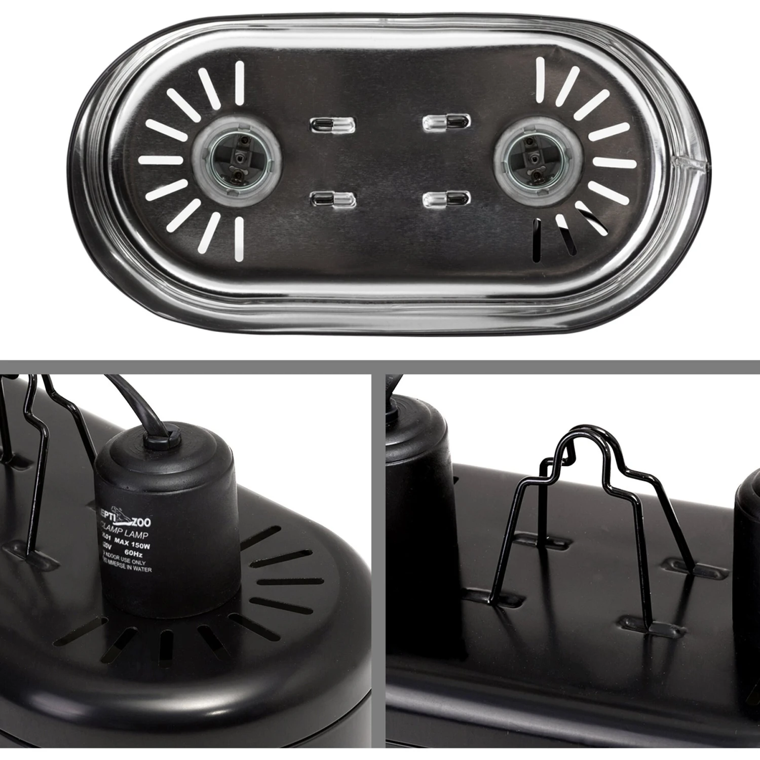 REPTI ZOO Dual Dome Reptile Heat Lighting Kit - Image 7