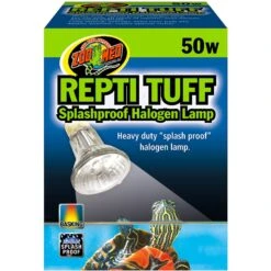 Zoo Med Repti Tuff Splashproof Halogen Reptile Terrarium Lamp, 50-watt
