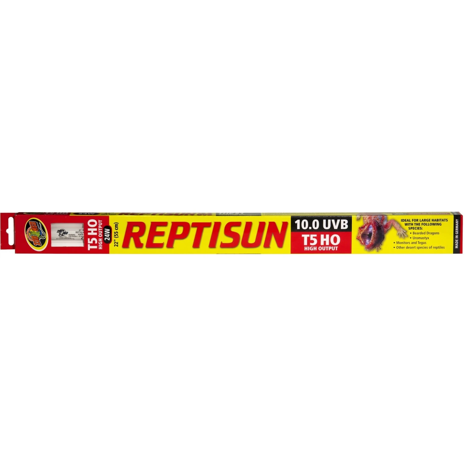 Zoo Med ReptiSun 10.0 UVB T5 HO Reptile Terrarium Lamp, 24-watt