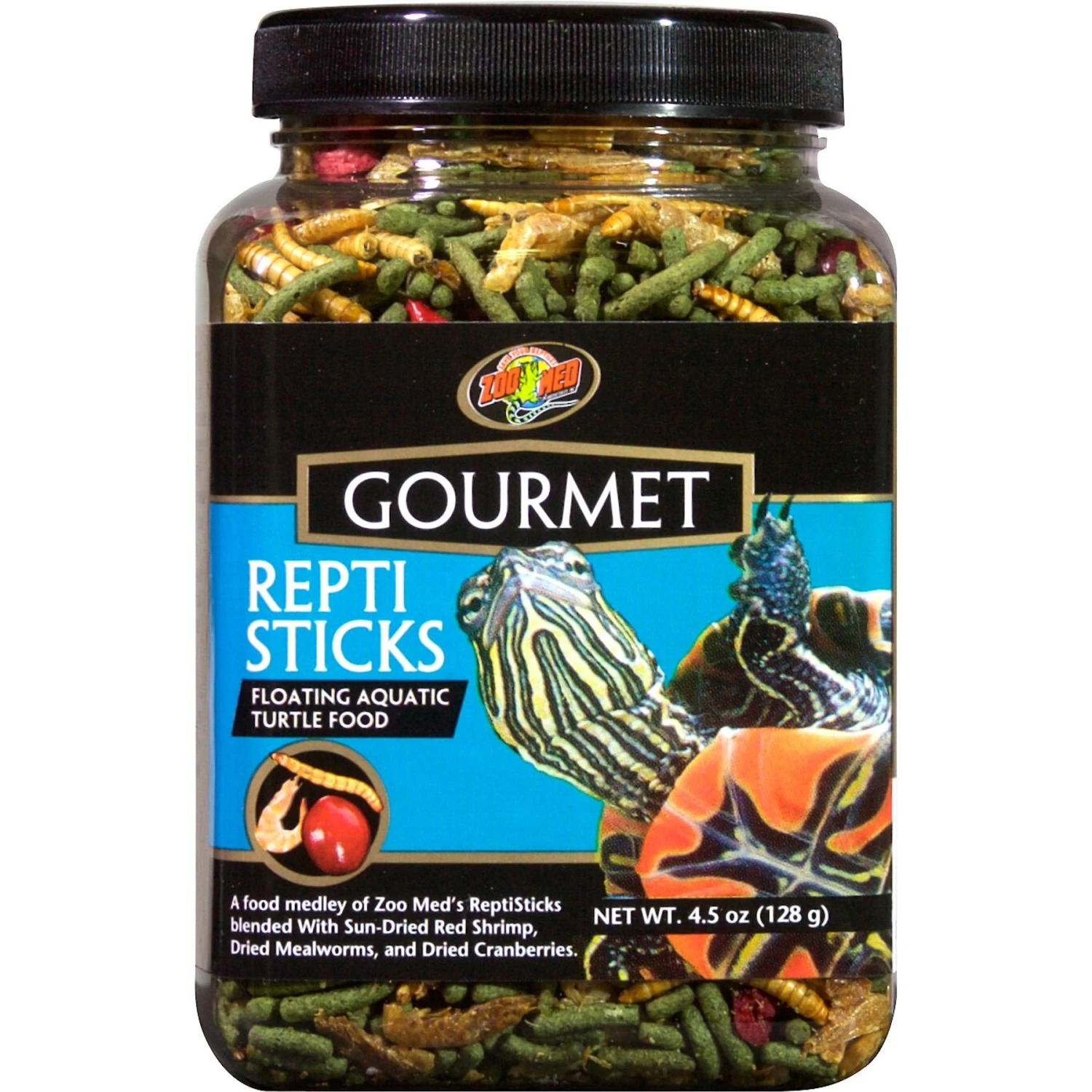 Zoo Med Gourmet Repti Sticks Floating Aquatic Turtle Food, 4.5-oz Jar