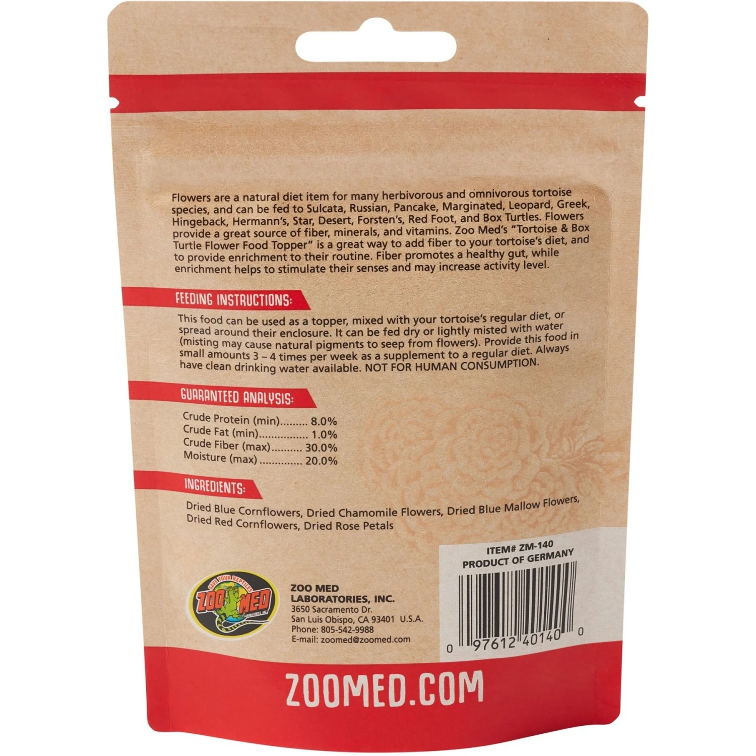 Zoo Med Tortoise & Box Turtle Flower Food Topper, 6-g Bag - Image 2
