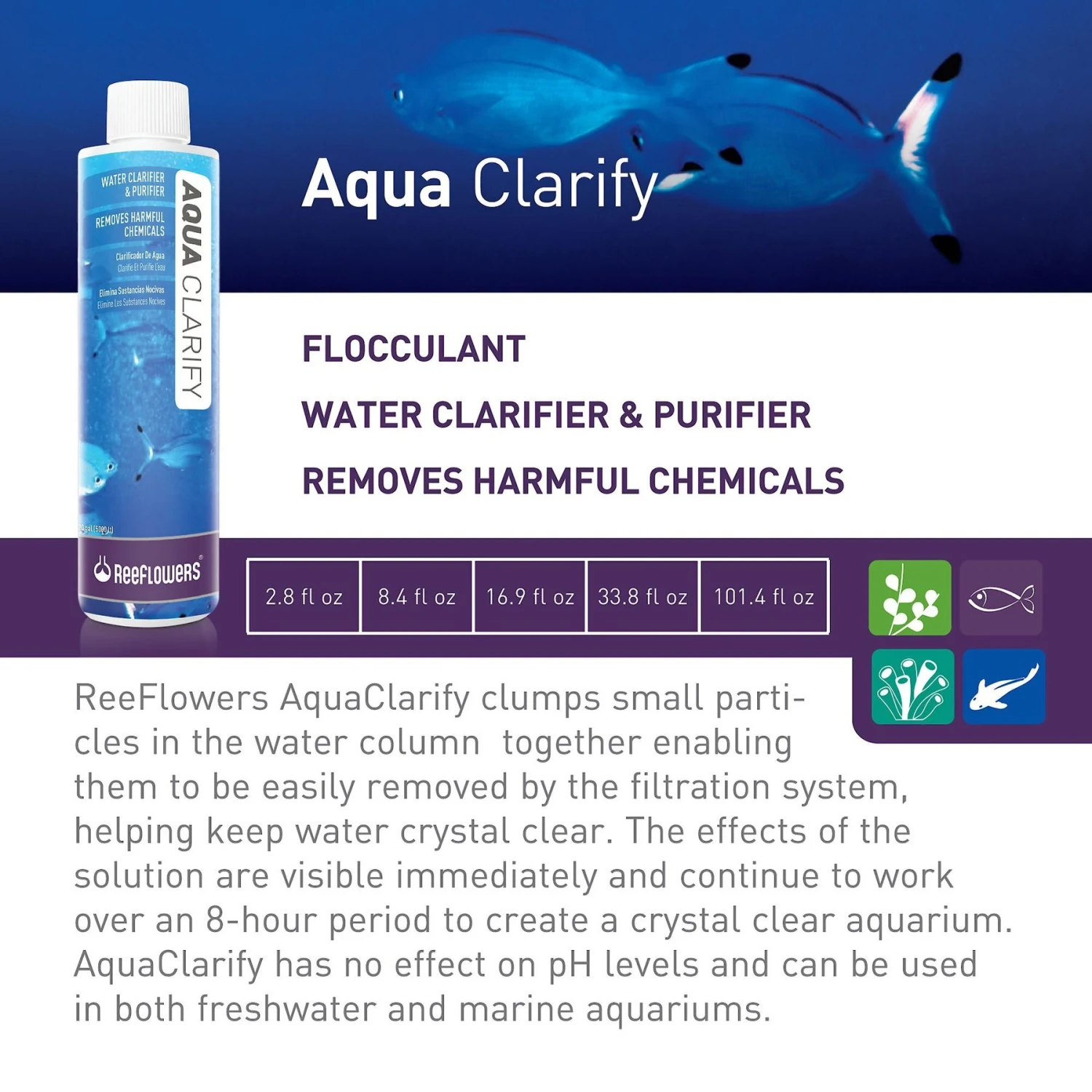 Reeflowers Aqua Clarify Aquarium Water Clarifier & Purifier - Image 2