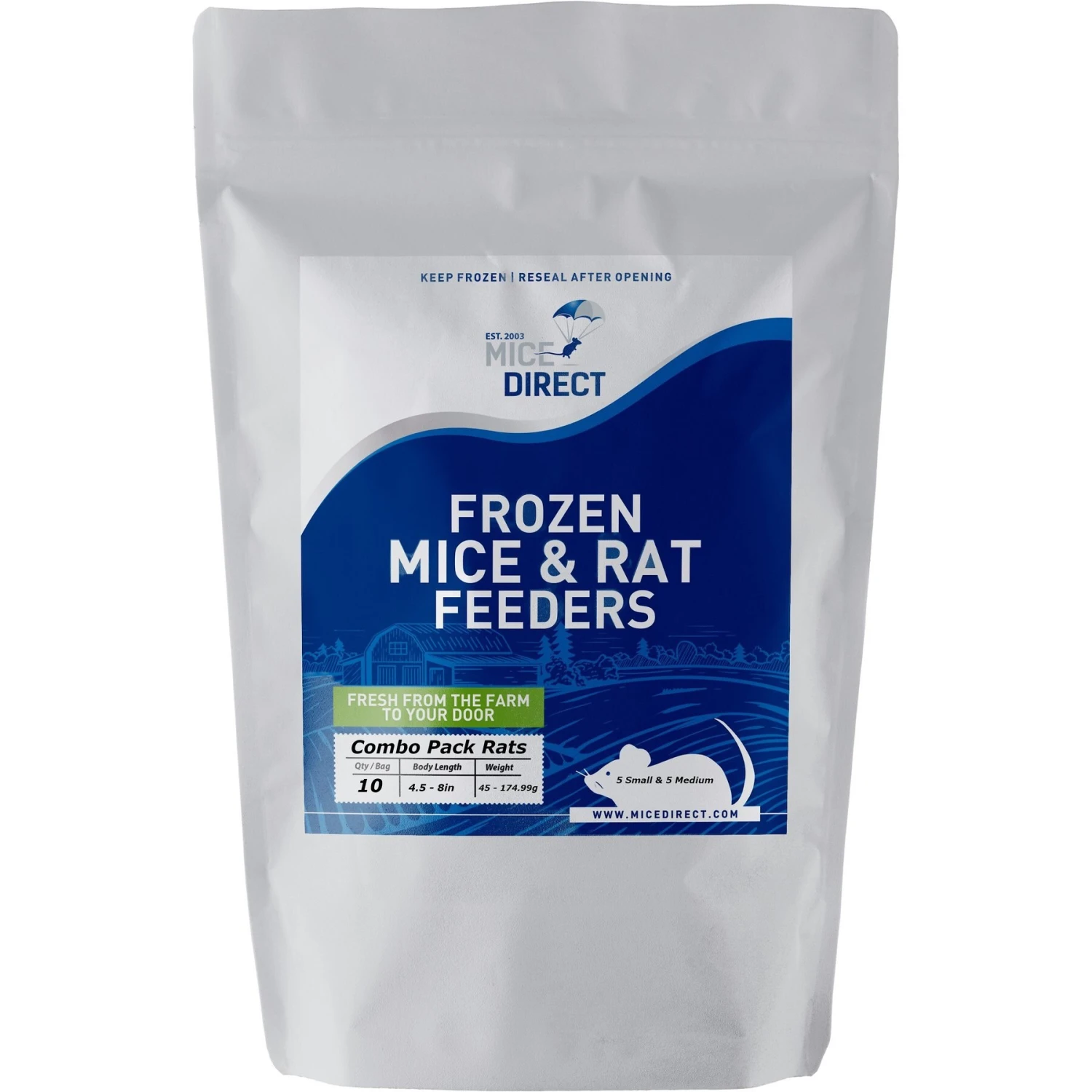 MiceDirect Frozen Feeders Snake Food, Combo Pack, Rats, Smalls & Mediums