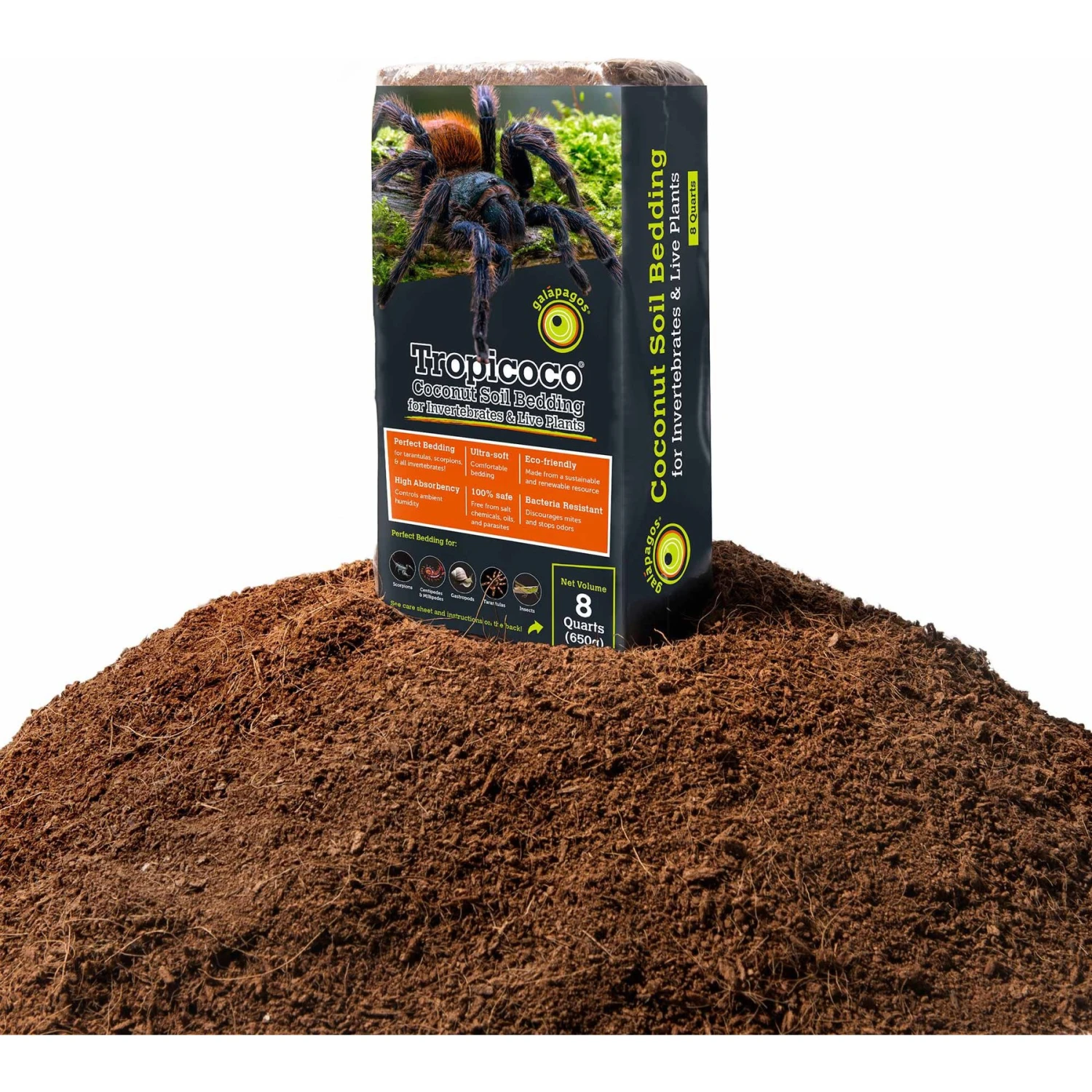 Galapagos Tropicoco Coconut Soil Invertebrate Bedding, 8-qt Brick