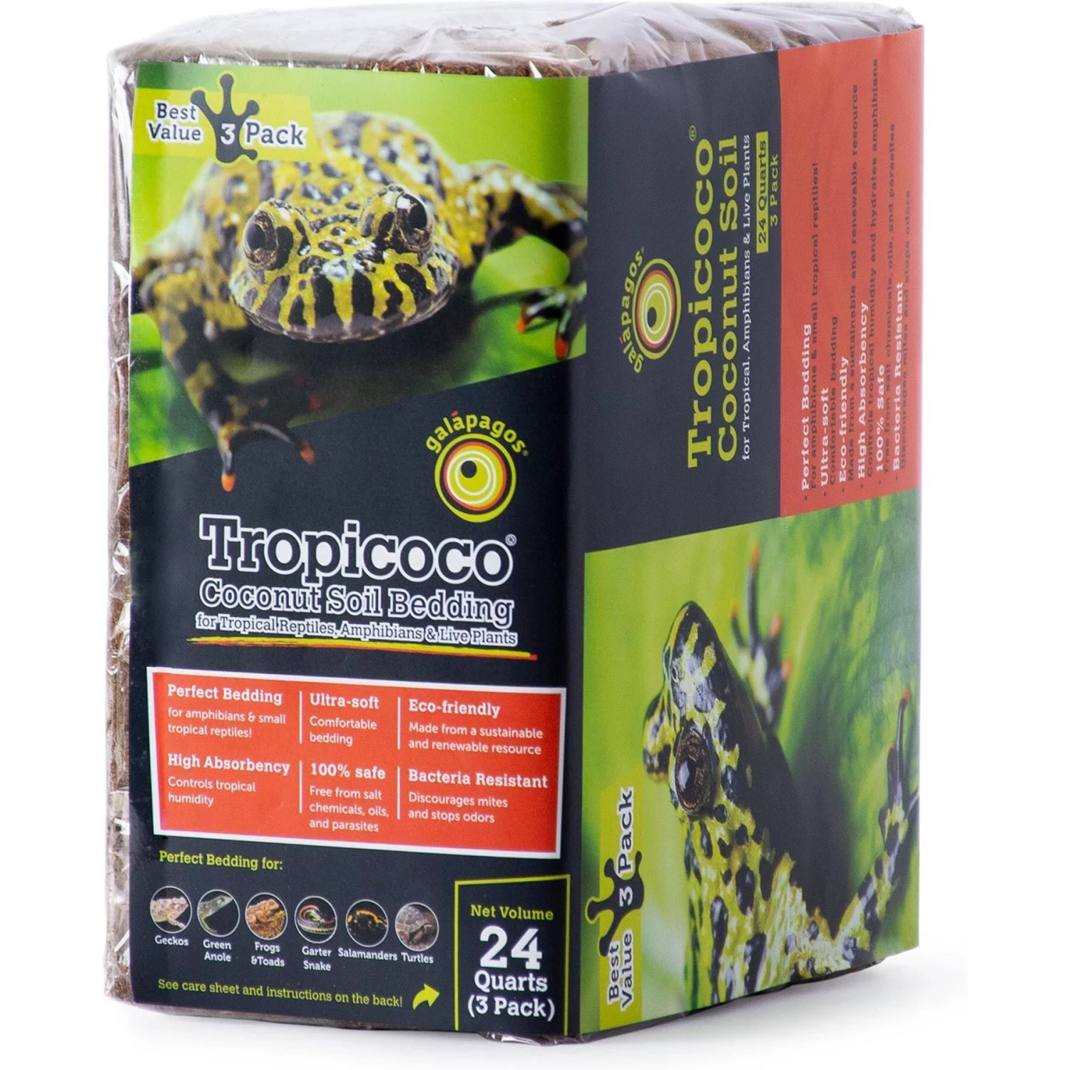 Galapagos Tropicoco Coconut Soil Tropical Reptile & Amphibian Bedding, 8-qt Brick - Image 8