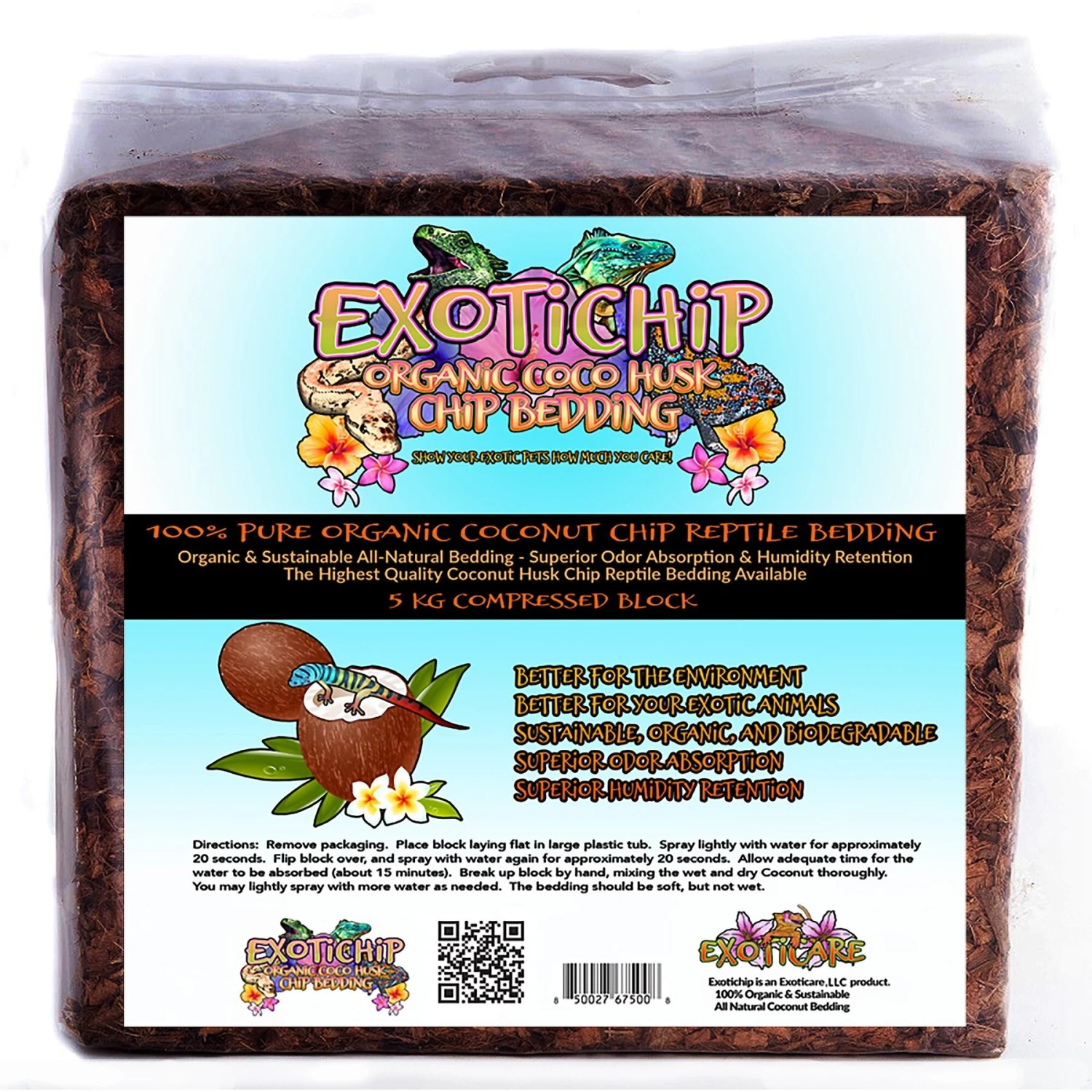 Exoticare Exotichip Coco Husk Chip Reptile Bedding, 11-lb Bag