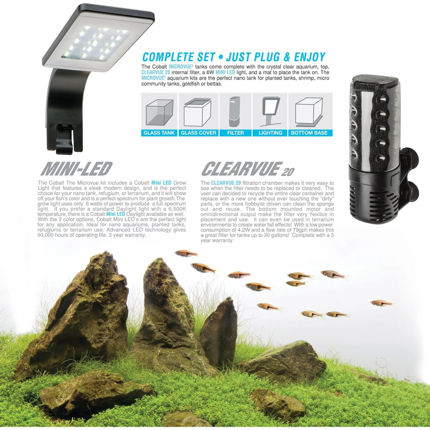 Cobalt Aquatics Microvue Aquarium Kit - Image 3