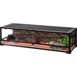 REPTI ZOO Sliding Doors Screen Ventilation Reptile Terrarium, 47-gal