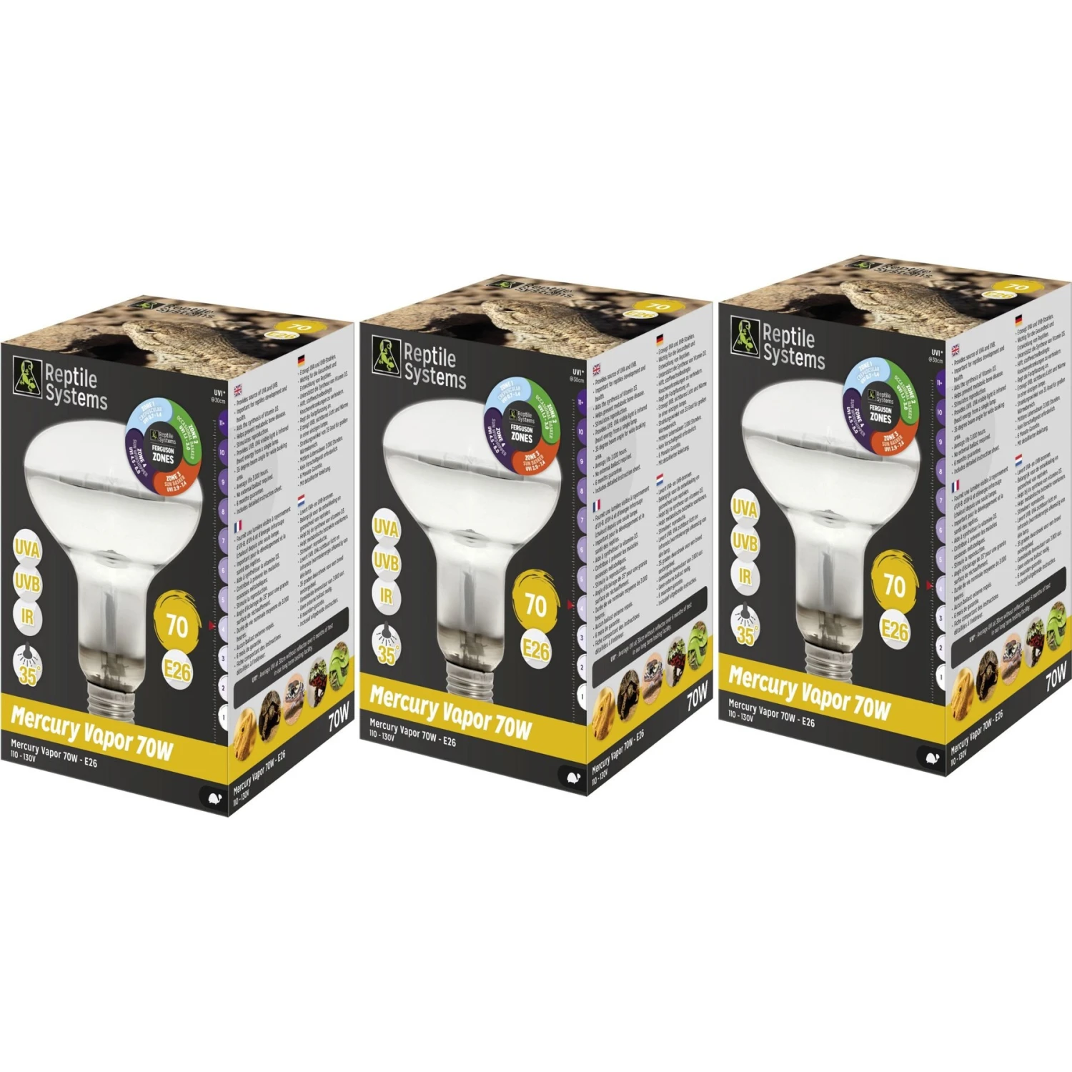 Reptile Systems Mercury Vapor D3 Pro Reptile Basking Lamp