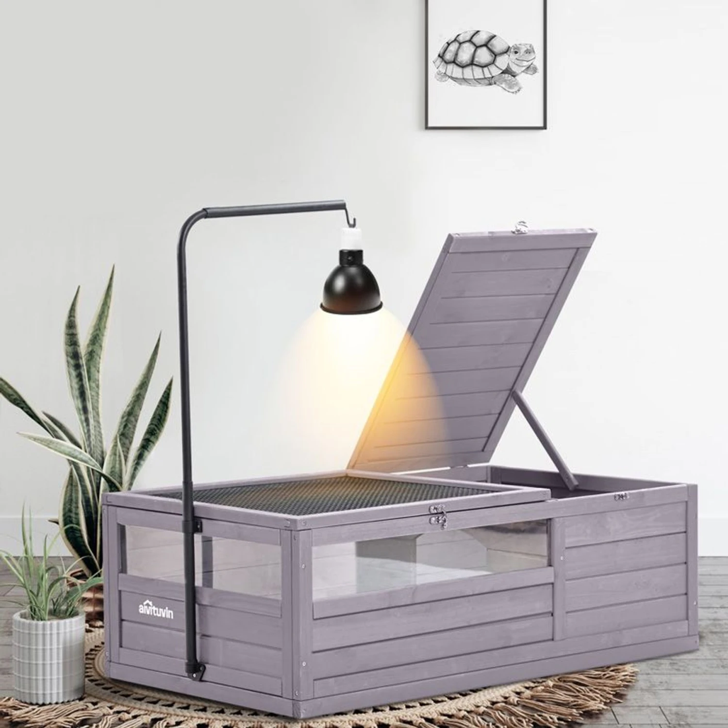 Aivituvin 12.4-in Indoor & Outdoor Wood Tortoise House - Image 2