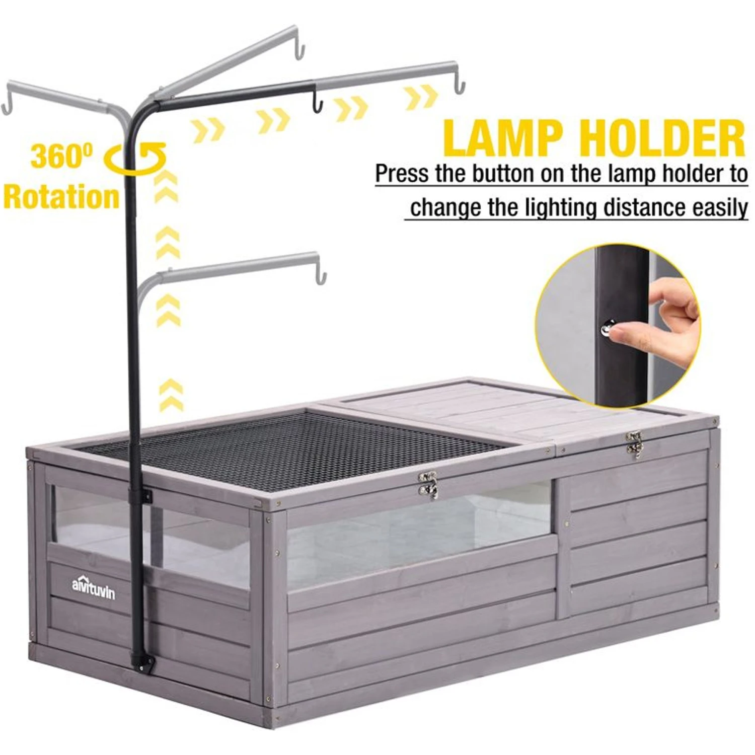 Aivituvin 12.4-in Indoor & Outdoor Wood Tortoise House - Image 3