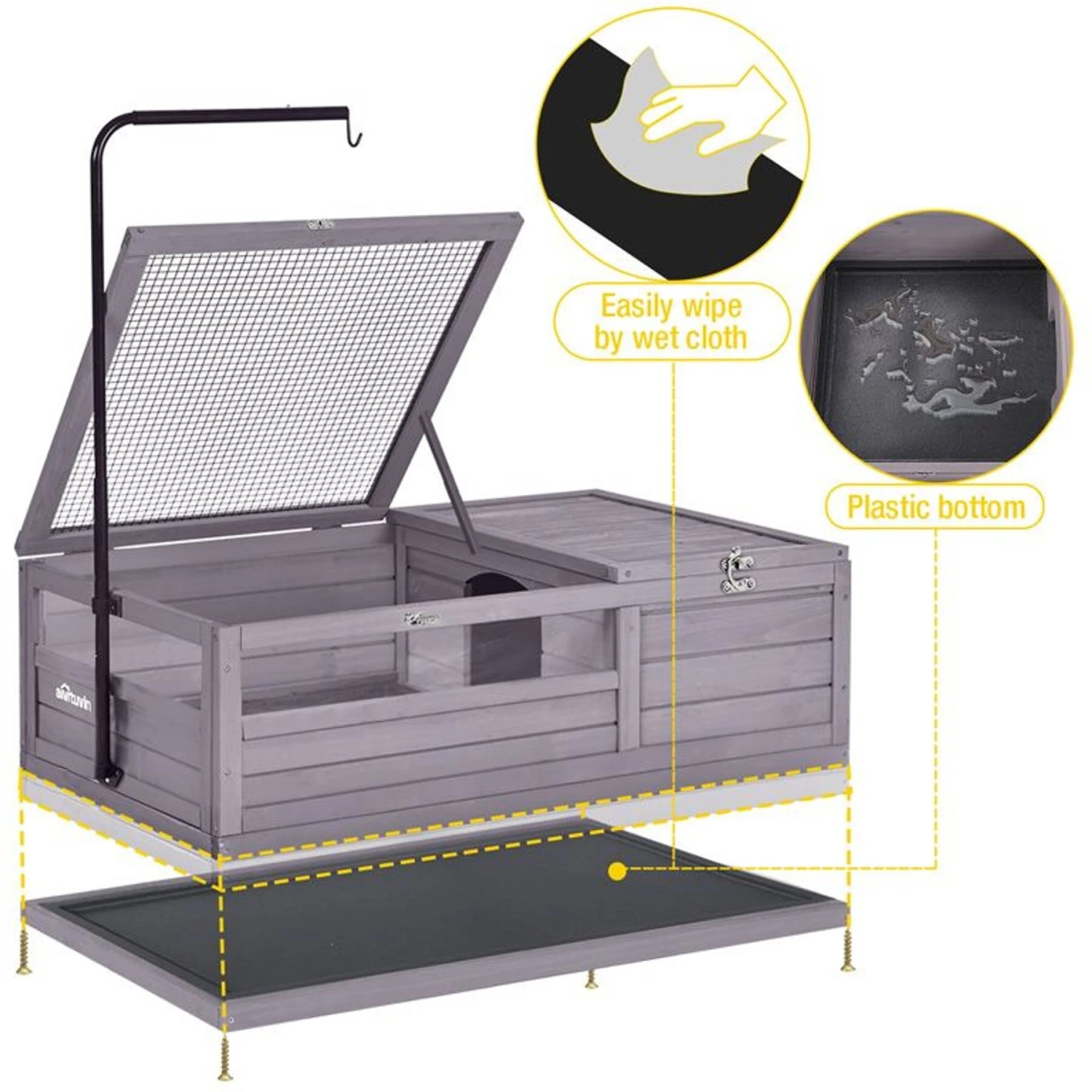Aivituvin 12.4-in Indoor & Outdoor Wood Tortoise House - Image 5