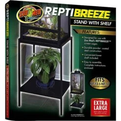 Zoo Med ReptiBreeze Stand With Shelf Reptile Cage Cover