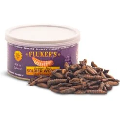 Fluker's Gourmet Canned Soldierworms Reptile Food, 1.2-oz Bag