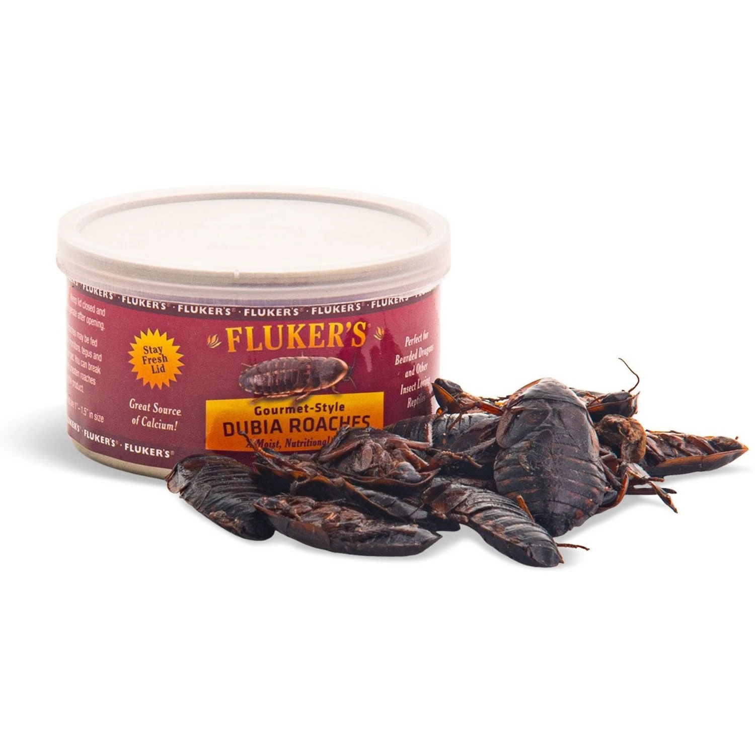 Fluker's Gourmet-Style Canned Dubia Roaches Reptile Food, 1.2-oz Bag
