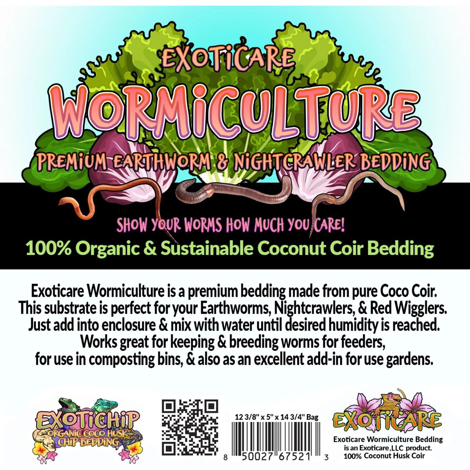 Exoticare Wormiculture Coconut Reptile Substrate, 2-lb Bag - Image 2