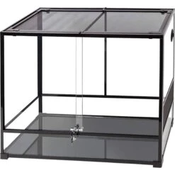 Reptile Treasure Knock-Down Sliding Door Terrarium, Black