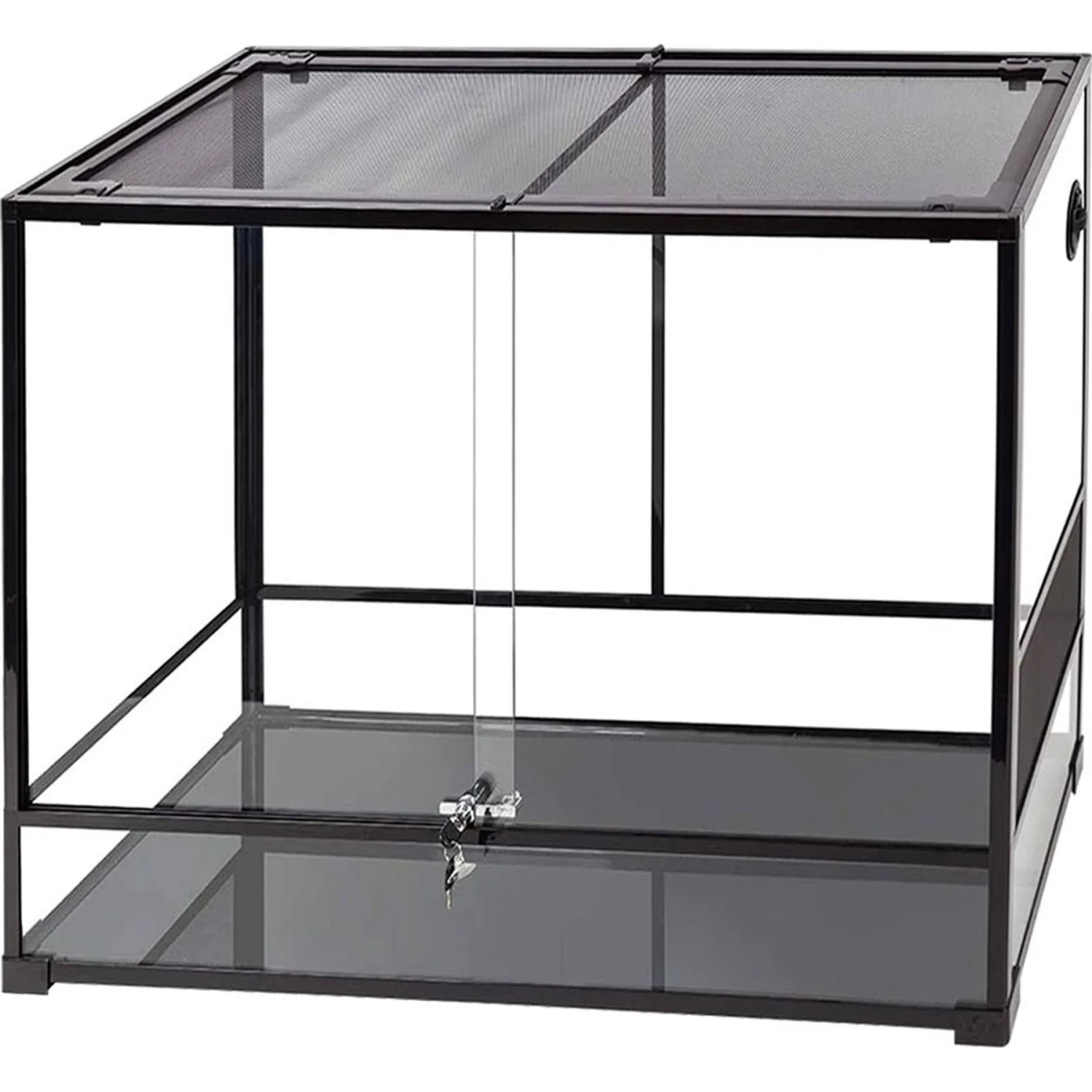 Reptile Treasure Knock-Down Sliding Door Terrarium, Black