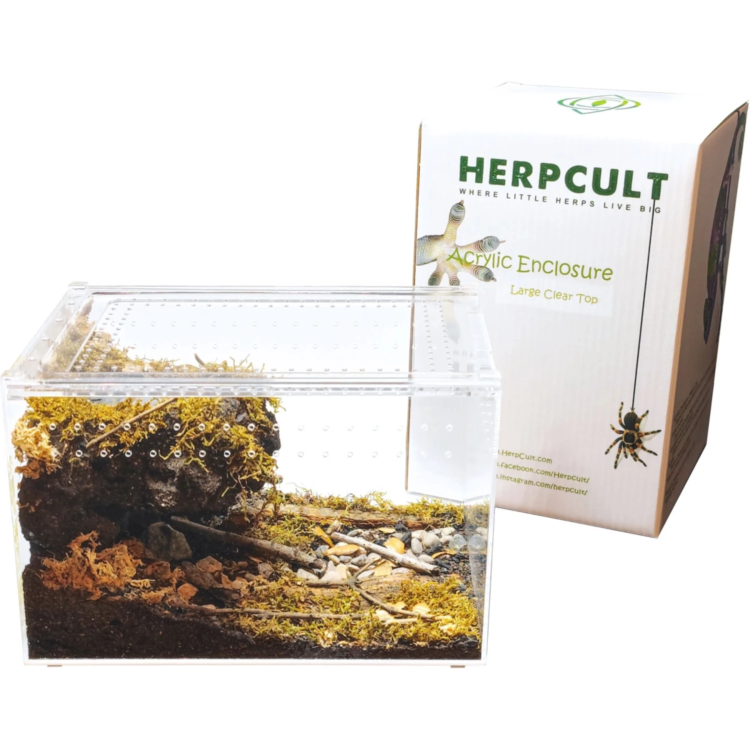 HerpCult Acrylic Enclosure Large Reptile Terranium, Clear, 3.3-gal - Image 9