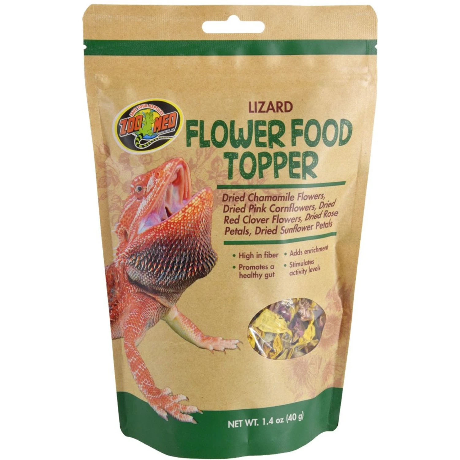 Zoo Med Flower Lizard Food Topper, 1.4-oz Pouch