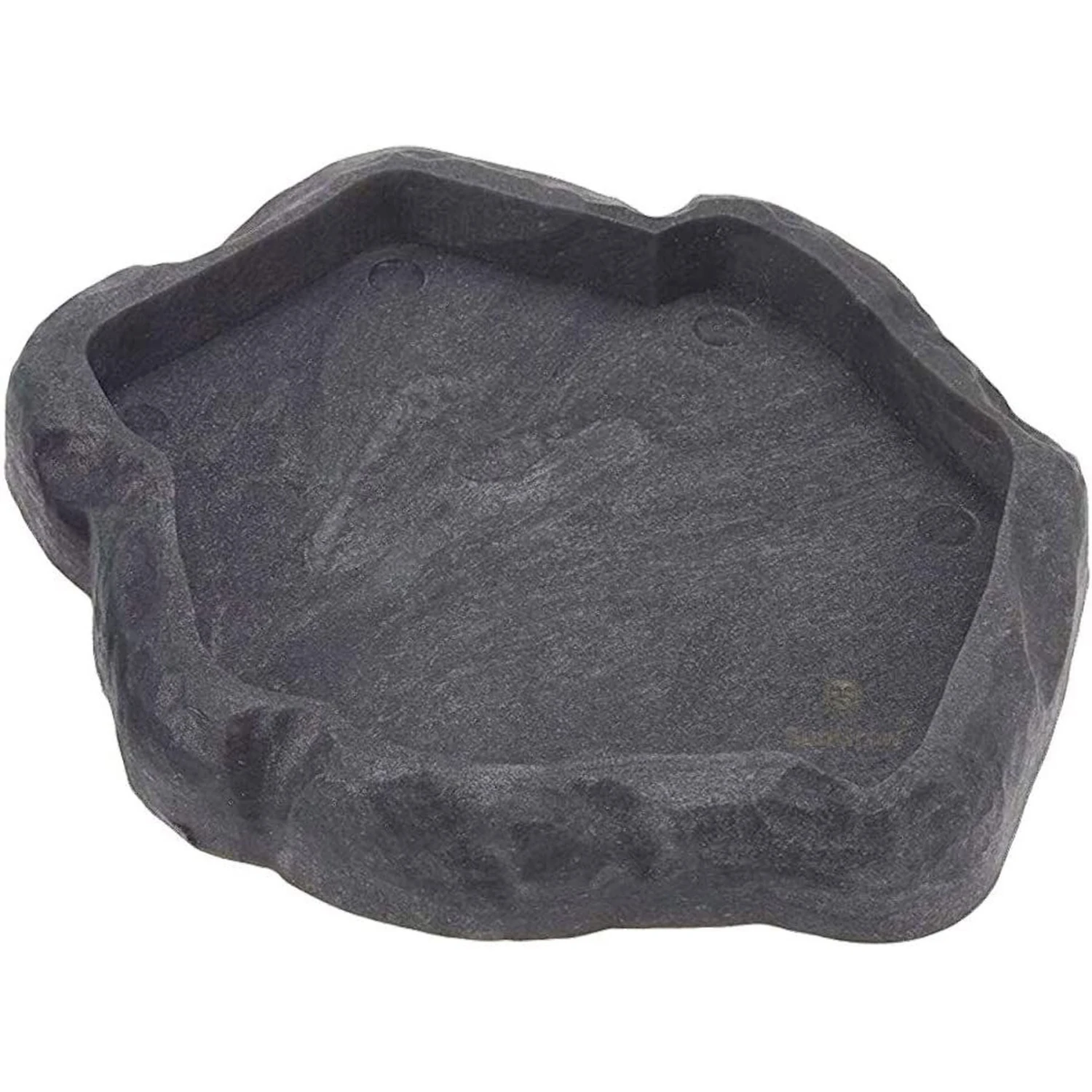 SunGrow Reptile Food & Water Dish Non-Skid Plastic Hermit Crab Bowl, Terrarium Decor Supplies, Charcoal - Image 2