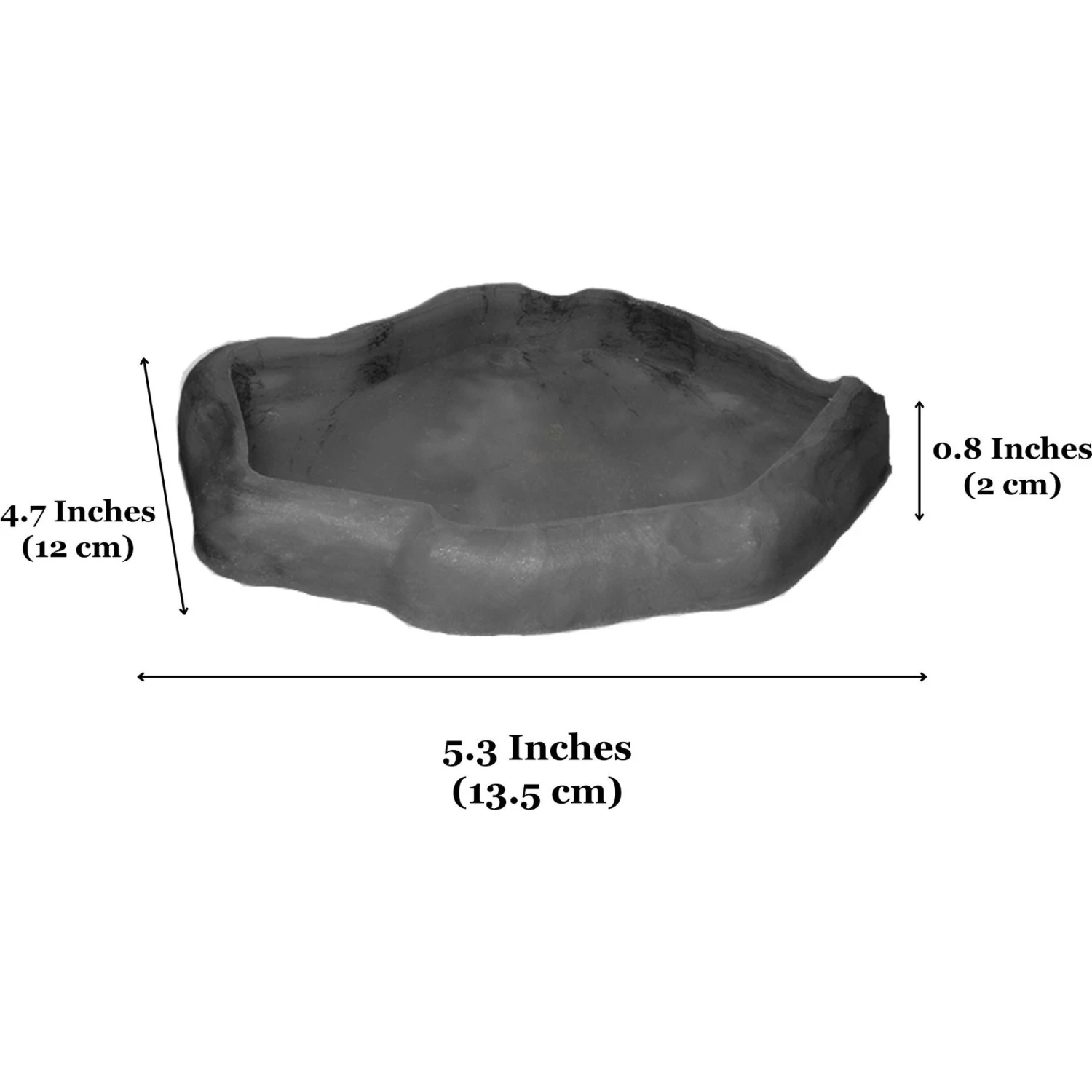 SunGrow Reptile Food & Water Dish Non-Skid Plastic Hermit Crab Bowl, Terrarium Decor Supplies, Charcoal - Image 6