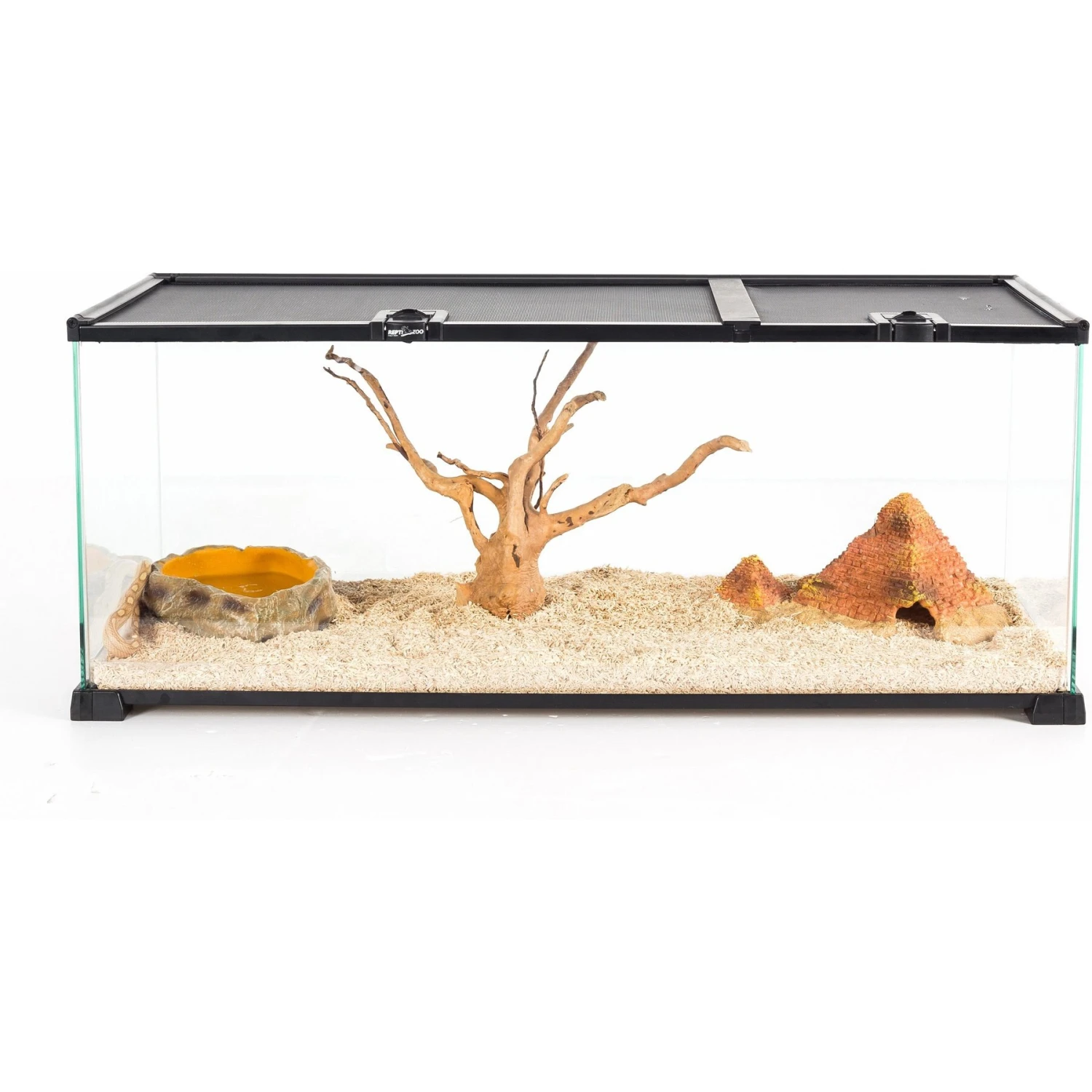 REPTI ZOO Knock-down Double Top Cover Glass Terrarium, Black, 18-gal - Image 2