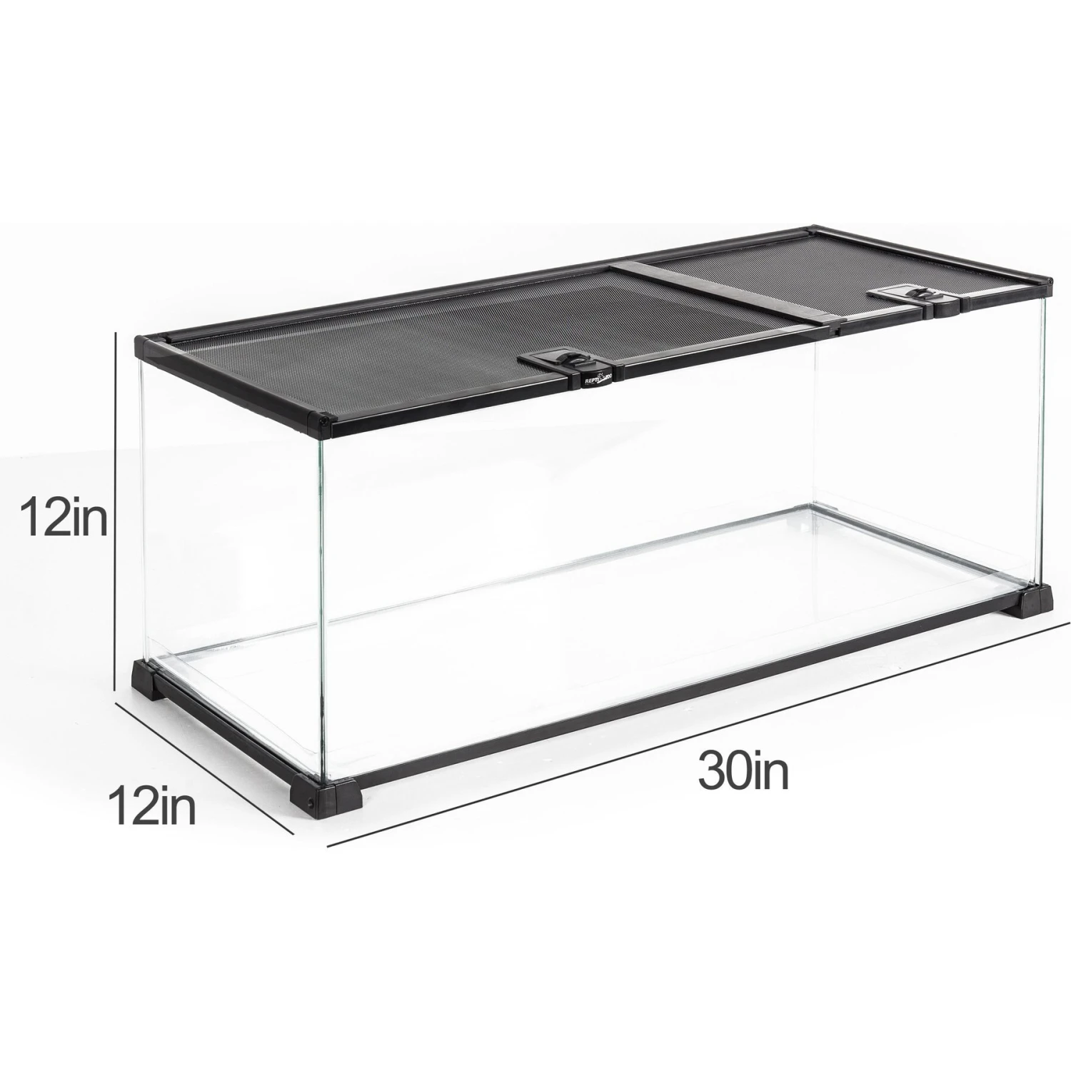 REPTI ZOO Knock-down Double Top Cover Glass Terrarium, Black, 18-gal - Image 5