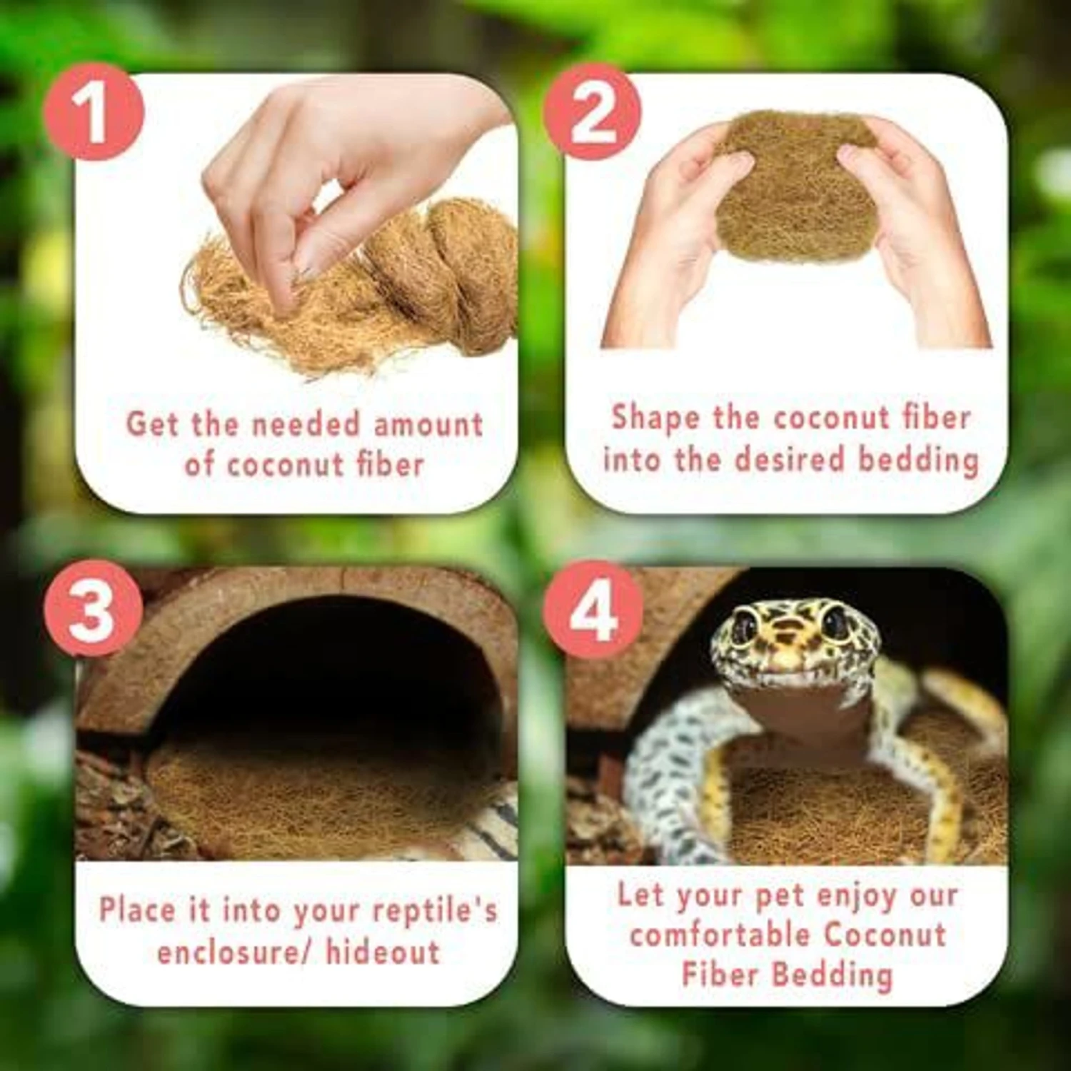 SunGrow Coconut Fiber Substrate For Gecko & Hermit Crab, Snake Bedding For Reptile Terrarium - Image 4