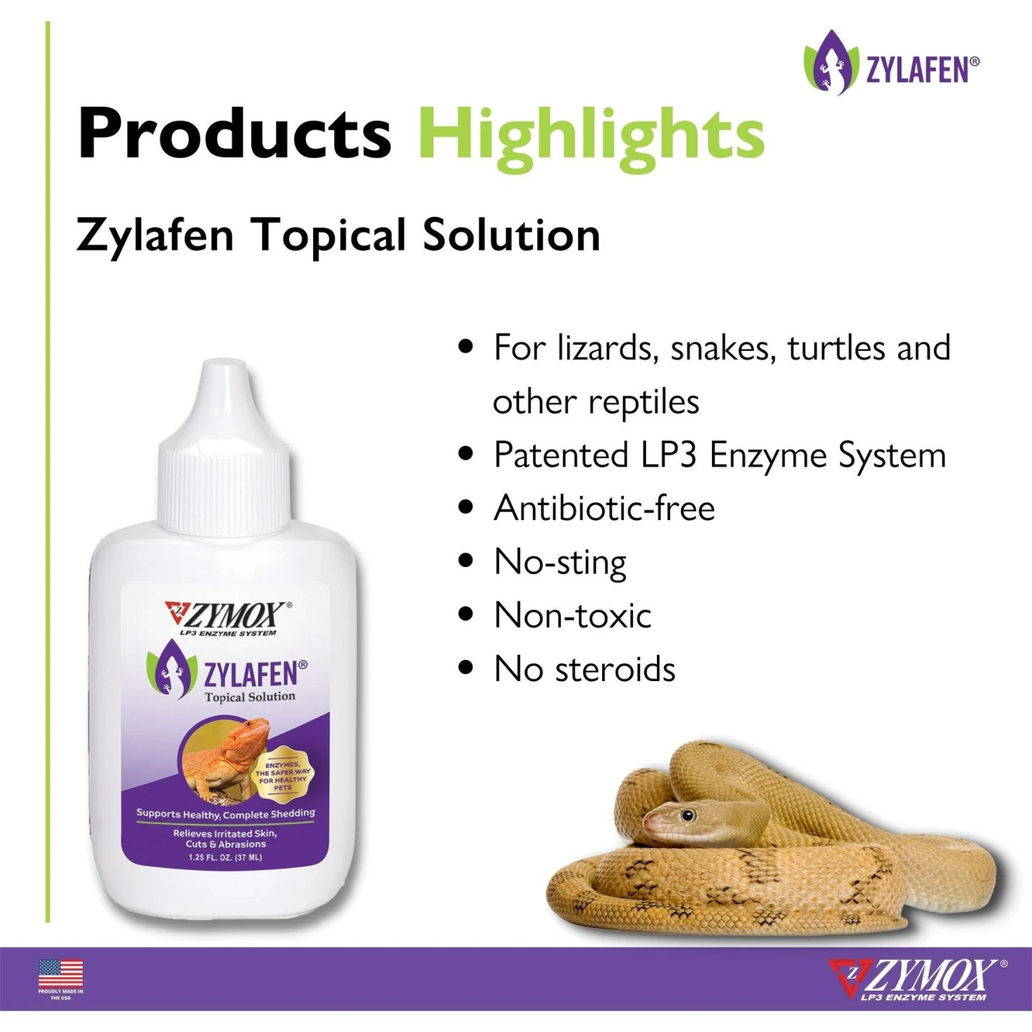 Zymox Zylafen Reptile Topical Solution, 1.25-oz Bottle - Image 3