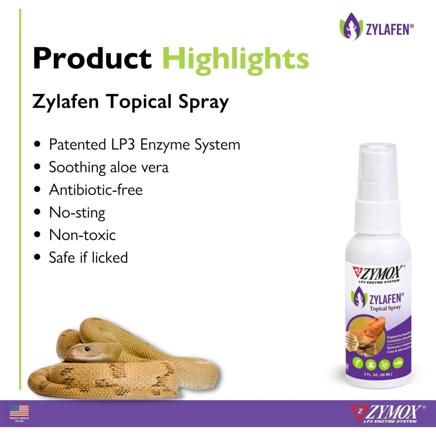 Zymox Zylafen Reptile Topical Spray, 2-oz Bottle - Image 3