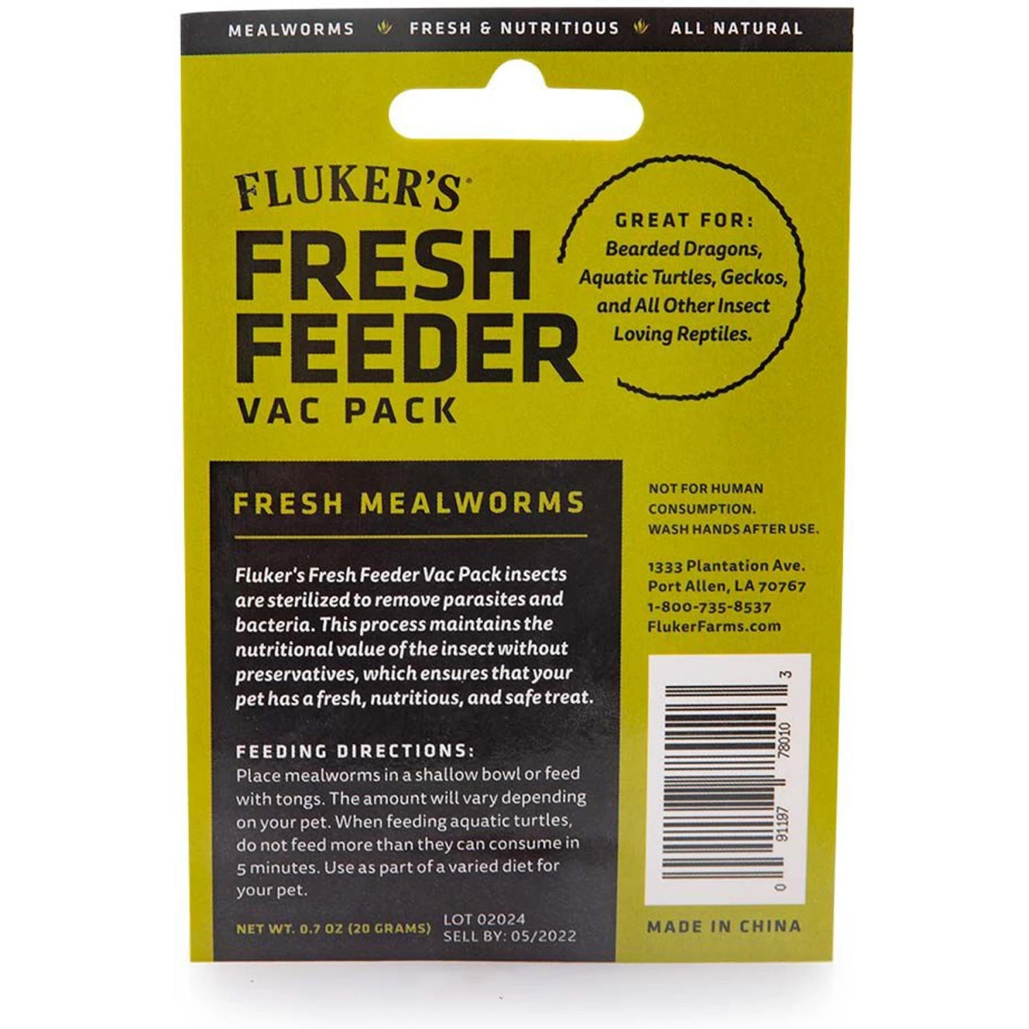 Fluker's Fresh Feeder Vac Pack Mealworms Reptile Food, 0.7-oz Bag - Image 2