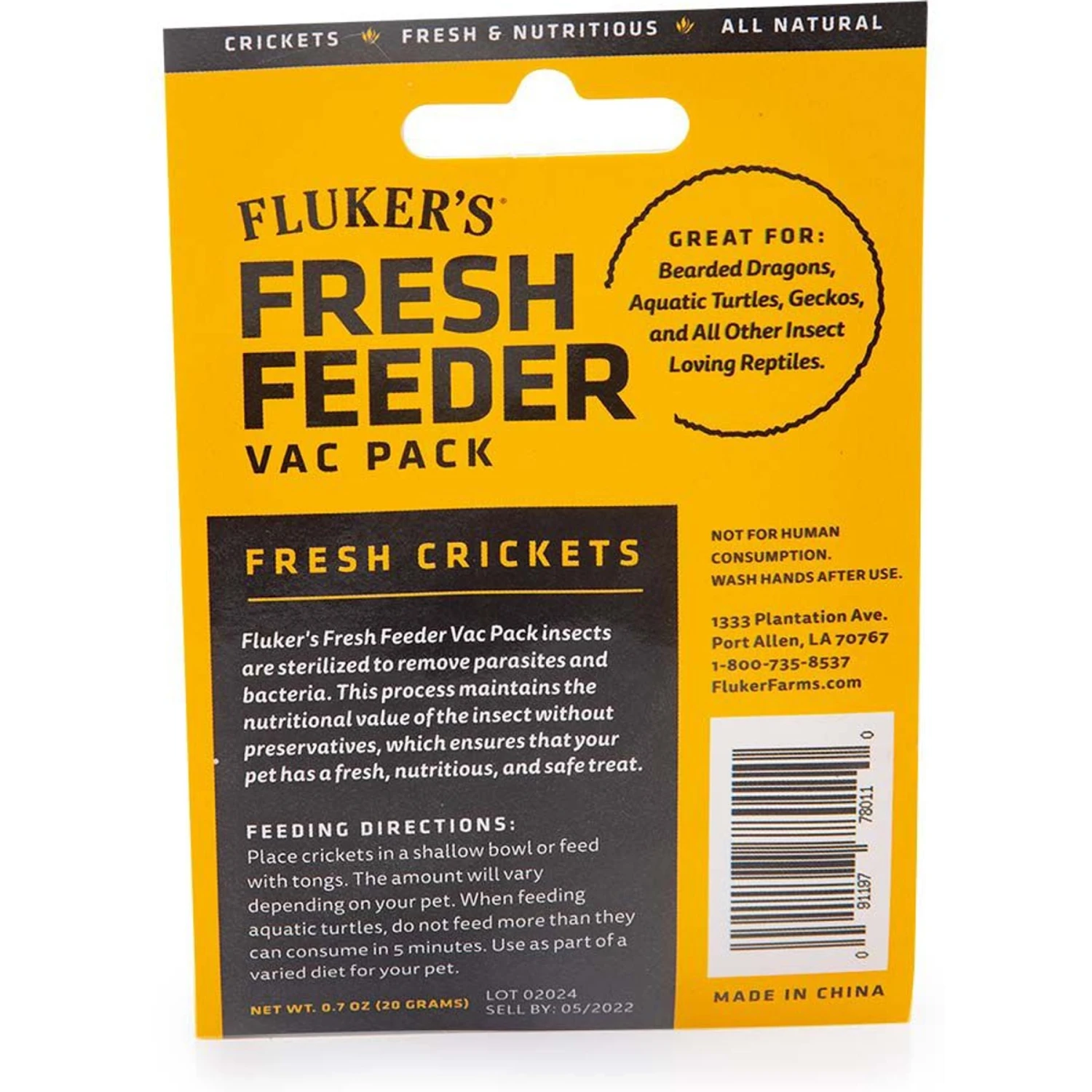 Fluker's Fresh Feeder Vac Pack Crickets Reptile Food, 0.7-oz Bag - Image 2