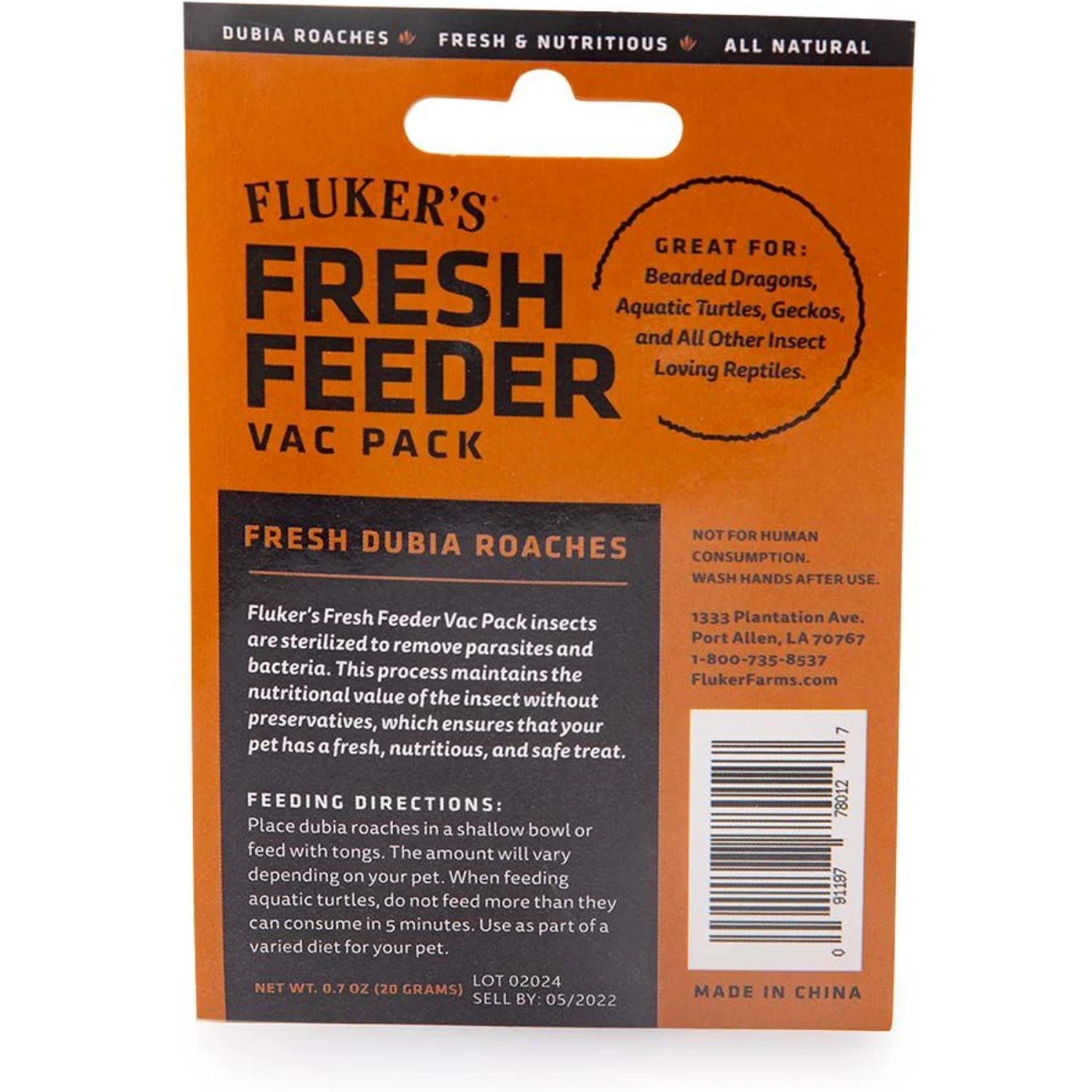 Fluker's Fresh Feeder Vac Pack Dubia Roaches Reptile Food, 0.7-oz Bag - Image 2