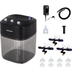 REPTI ZOO 2.2L Solo Adjustable Starter Mister With 3 PCS Nozzles Reptile Waterer, Black