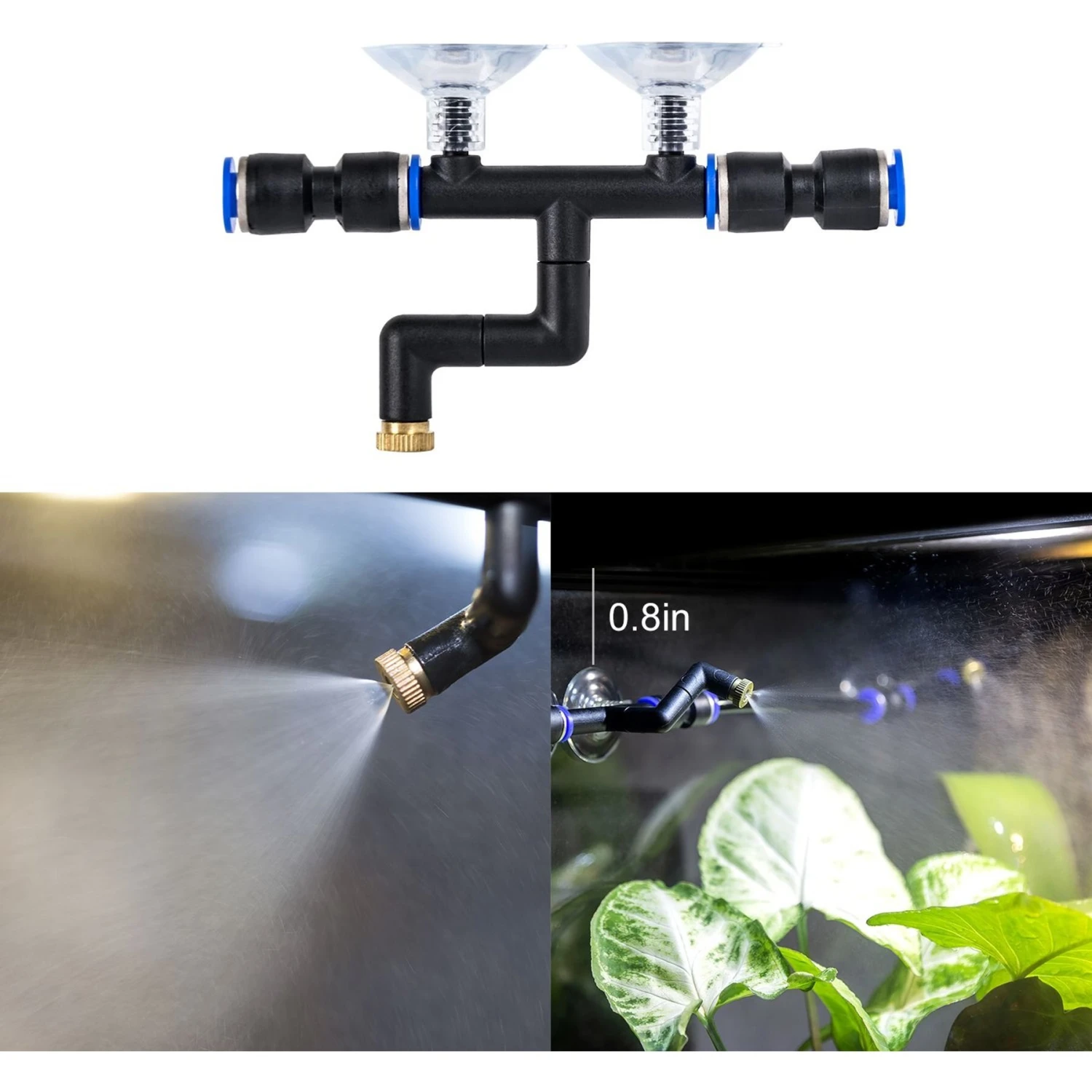 REPTI ZOO 2.2L Solo Adjustable Starter Mister With 3 PCS Nozzles Reptile Waterer, Black - Image 5