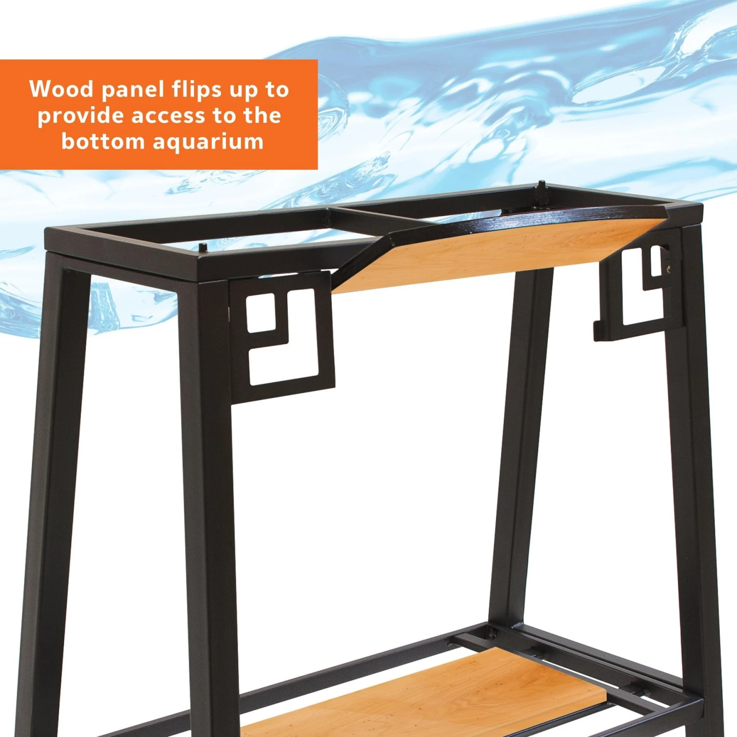 Aqueon Forge Metal Aquarium Stand, Black & Brown & Zilla Tropical Reptile Terrarium Starter Kit With Light & Heat - Image 4