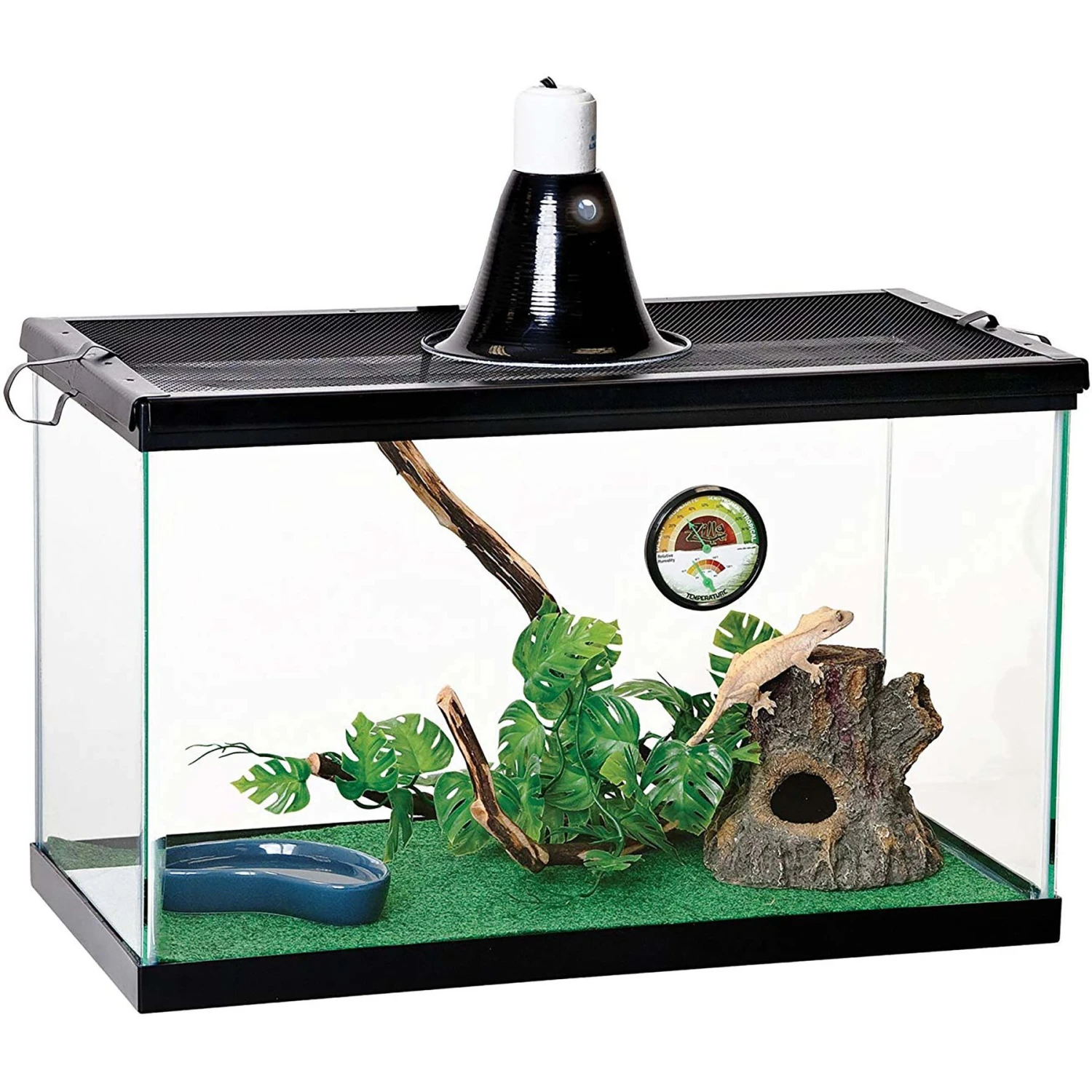 Aqueon Forge Metal Aquarium Stand, Black & Brown & Zilla Tropical Reptile Terrarium Starter Kit With Light & Heat - Image 6