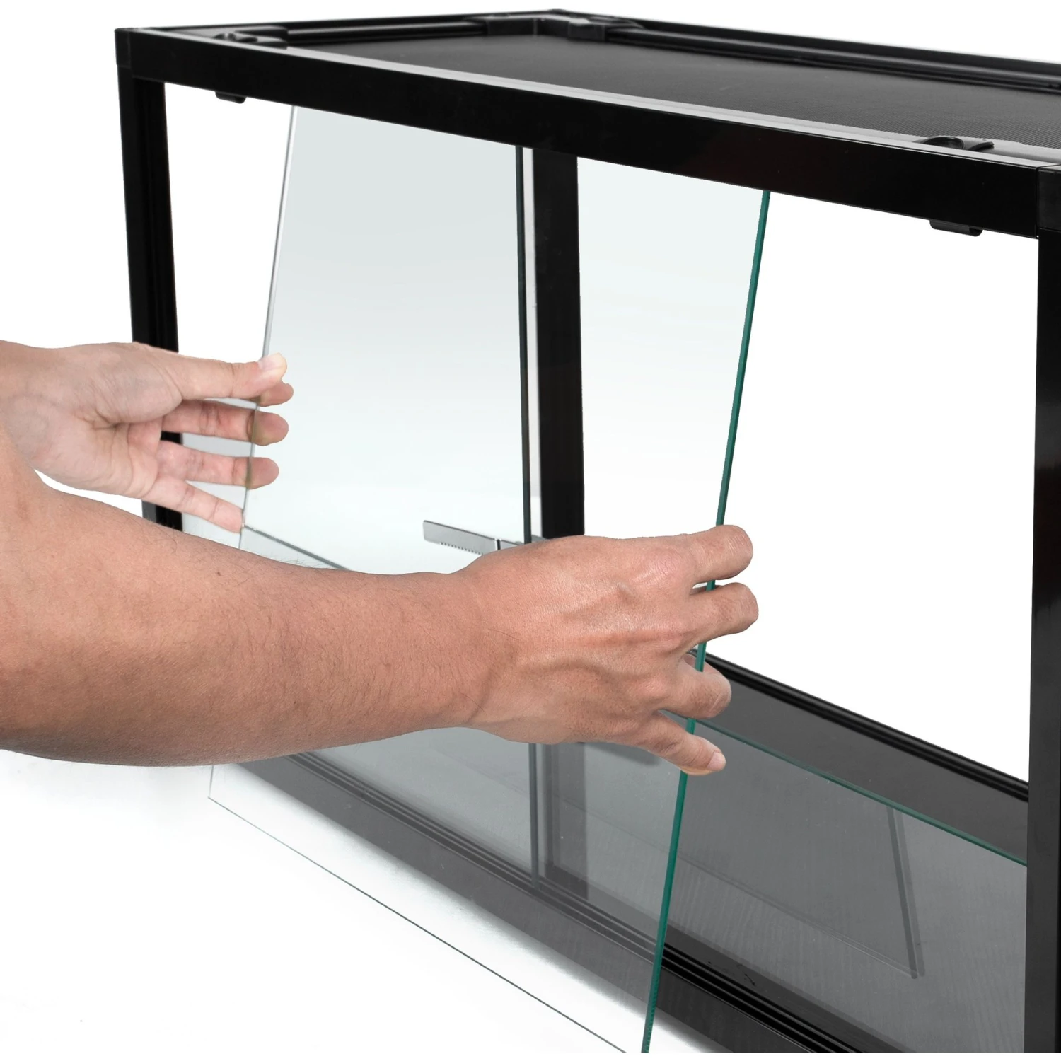 REPTI ZOO Full Knock Down Glass Reptile Terrarium, Black - Image 2