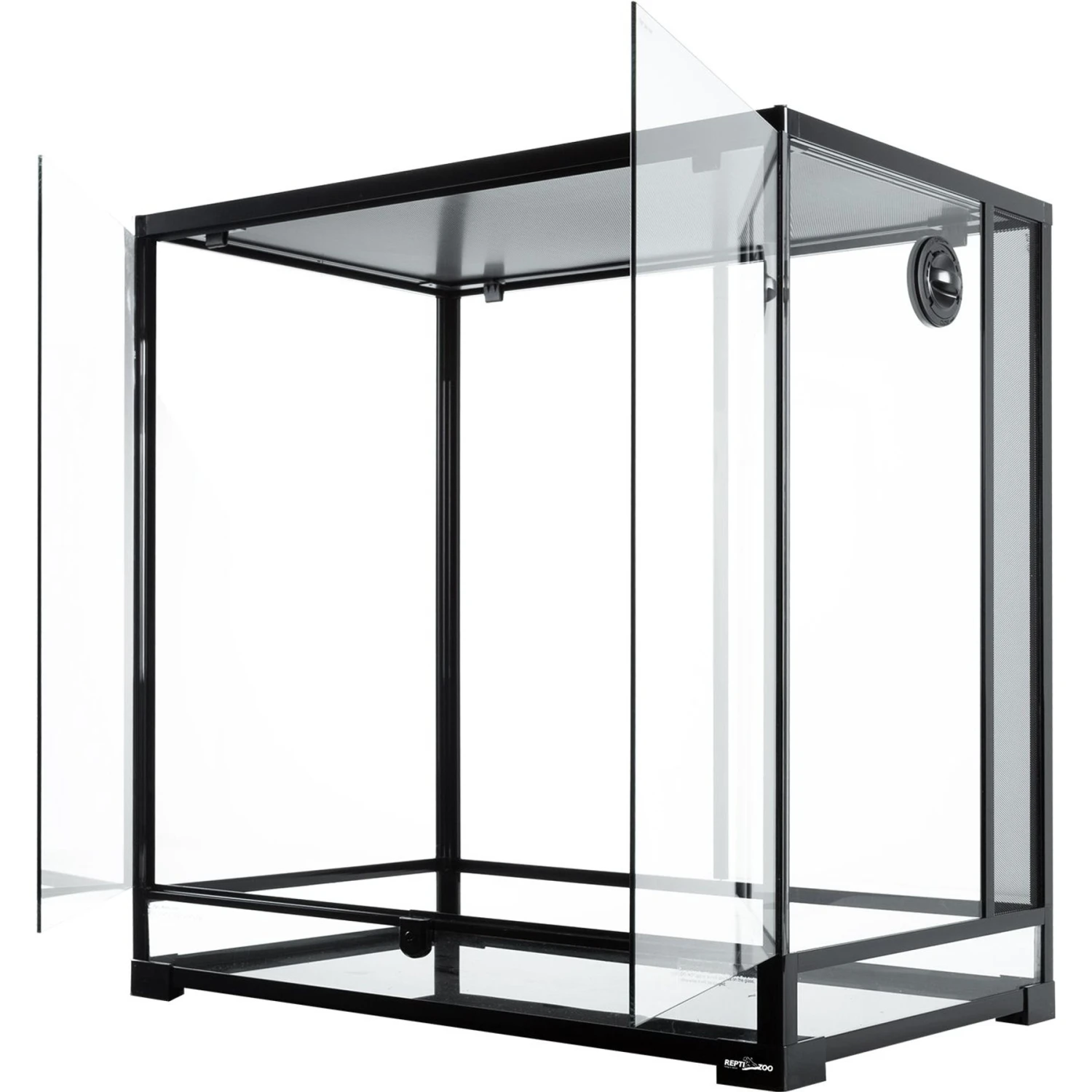 REPTI ZOO Tempered Glass Reptile Terrarium, Black - Image 3
